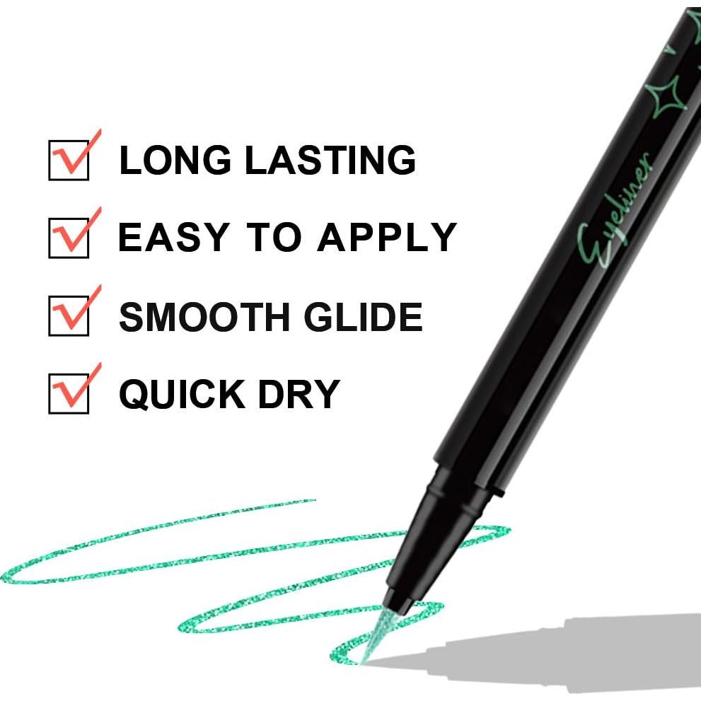 Lápiz de Maquillaje Líquido Brillante evpct Verde 1Pcs 13cm