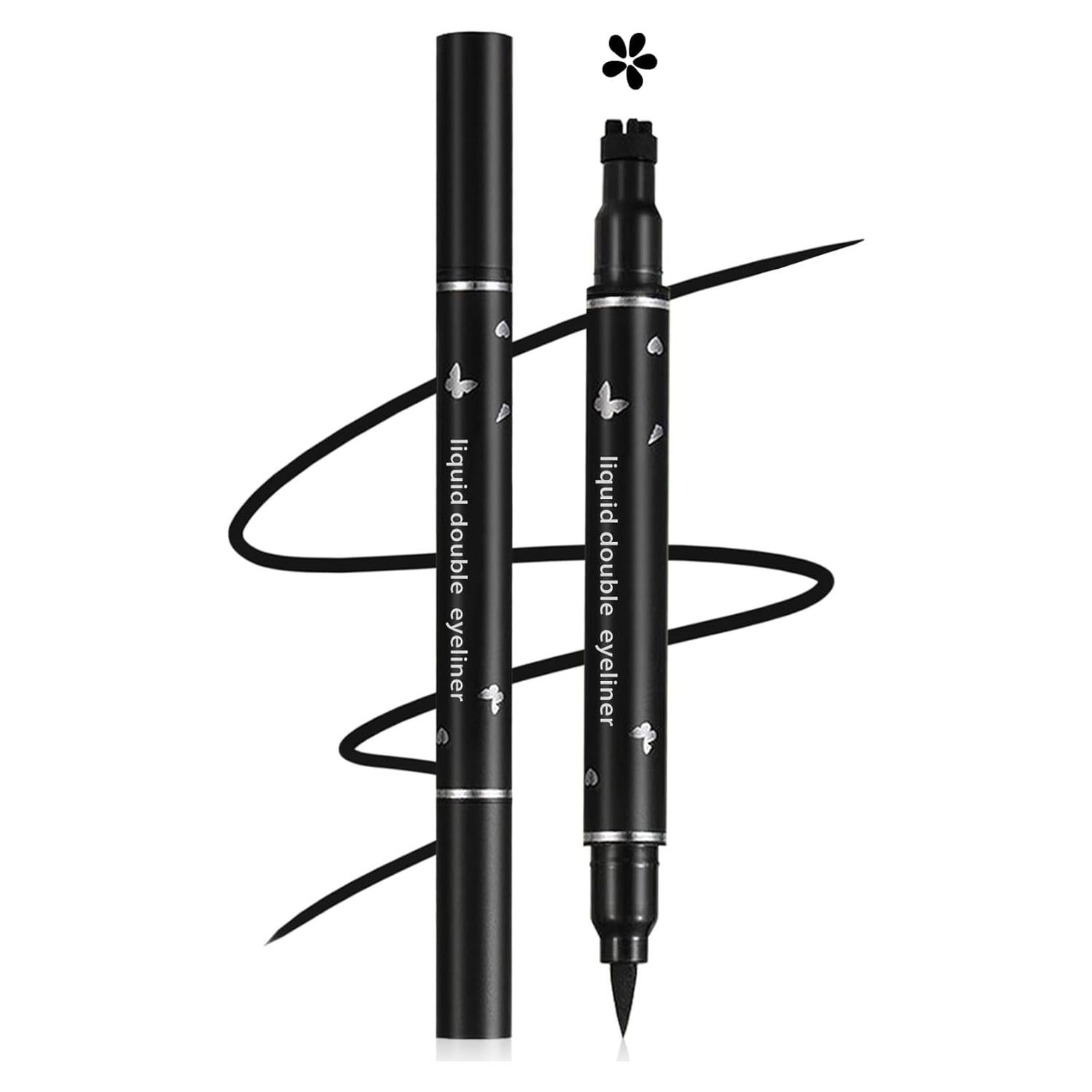 Eyeliner Doble Cabeza XINGXYUEL Negro Impermeable con Sello