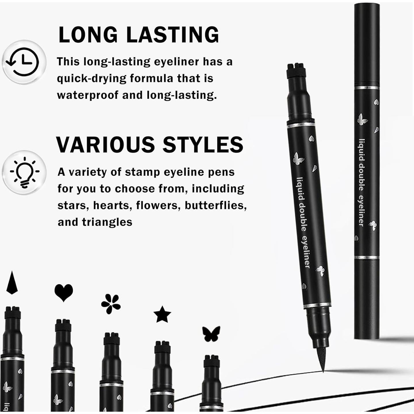 Eyeliner Doble Cabeza XINGXYUEL Negro Impermeable con Sello
