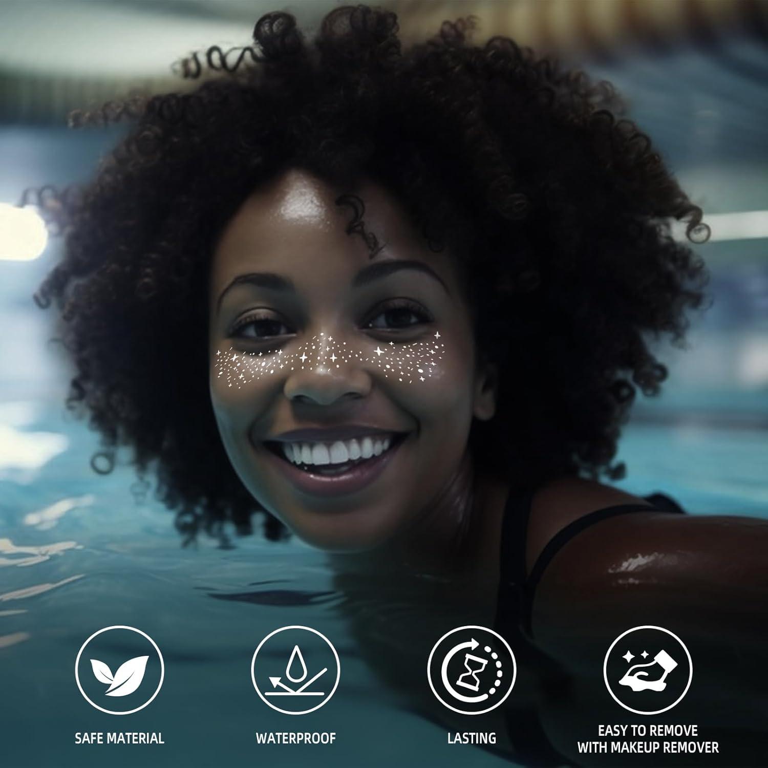 Pecas Falsas Plateadas Sokfone - Tatuajes Faciales 8 PCS