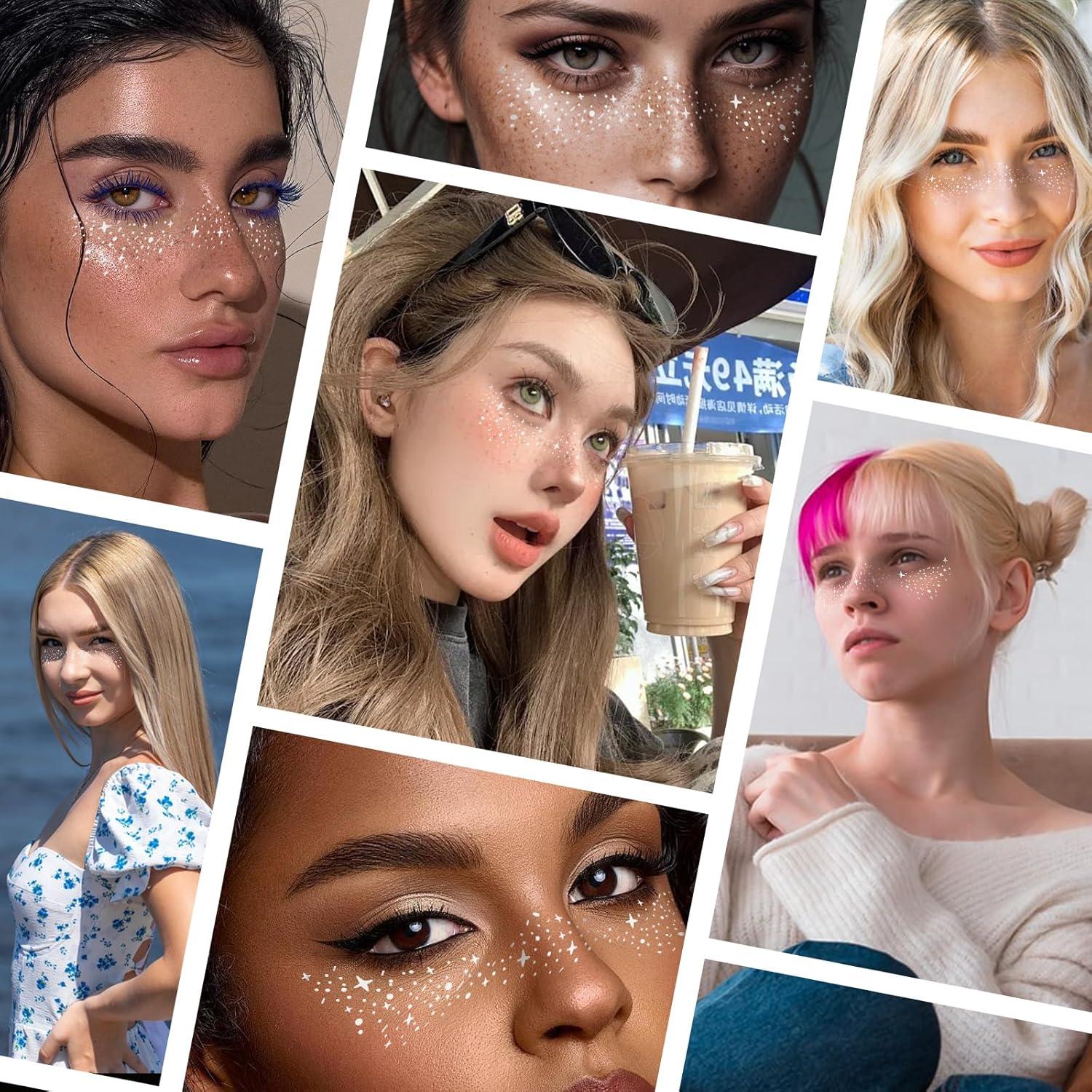 Pecas Falsas Plateadas Sokfone - Tatuajes Faciales 8 PCS