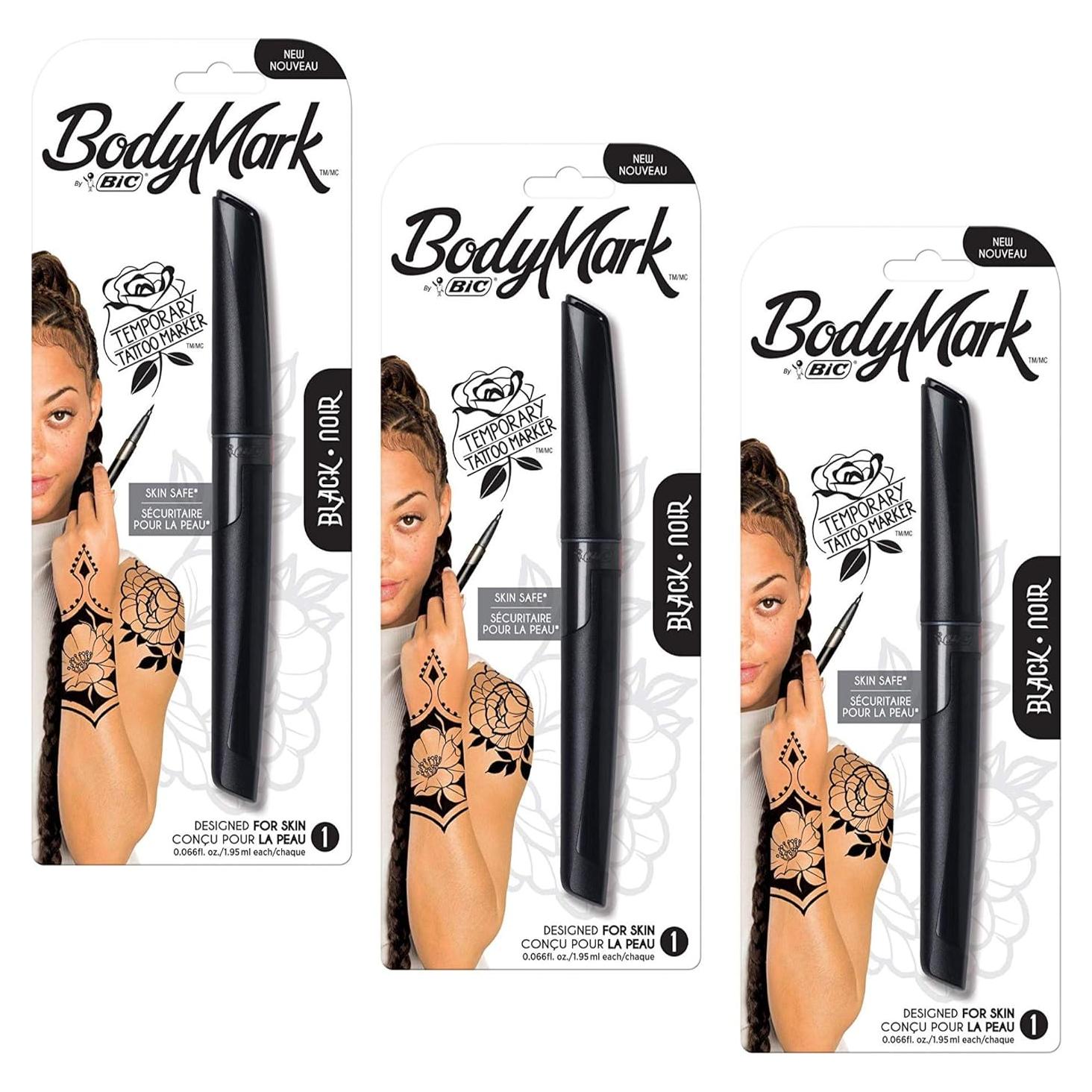 Marcadores de Tatuajes Temporales BIC BodyMark - 3 Piezas