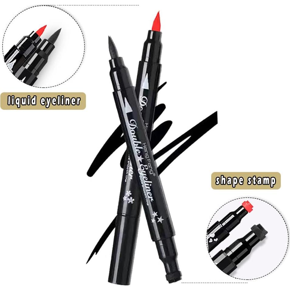 Juego de Sellos y Delineadores de Ojos Linble 4 PCs 2-en-1