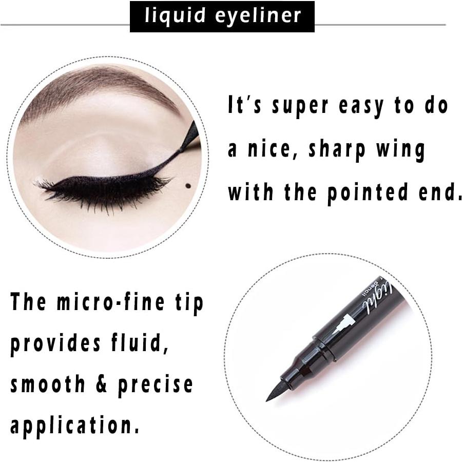 Juego de Sellos y Delineadores de Ojos Linble 4 PCs 2-en-1