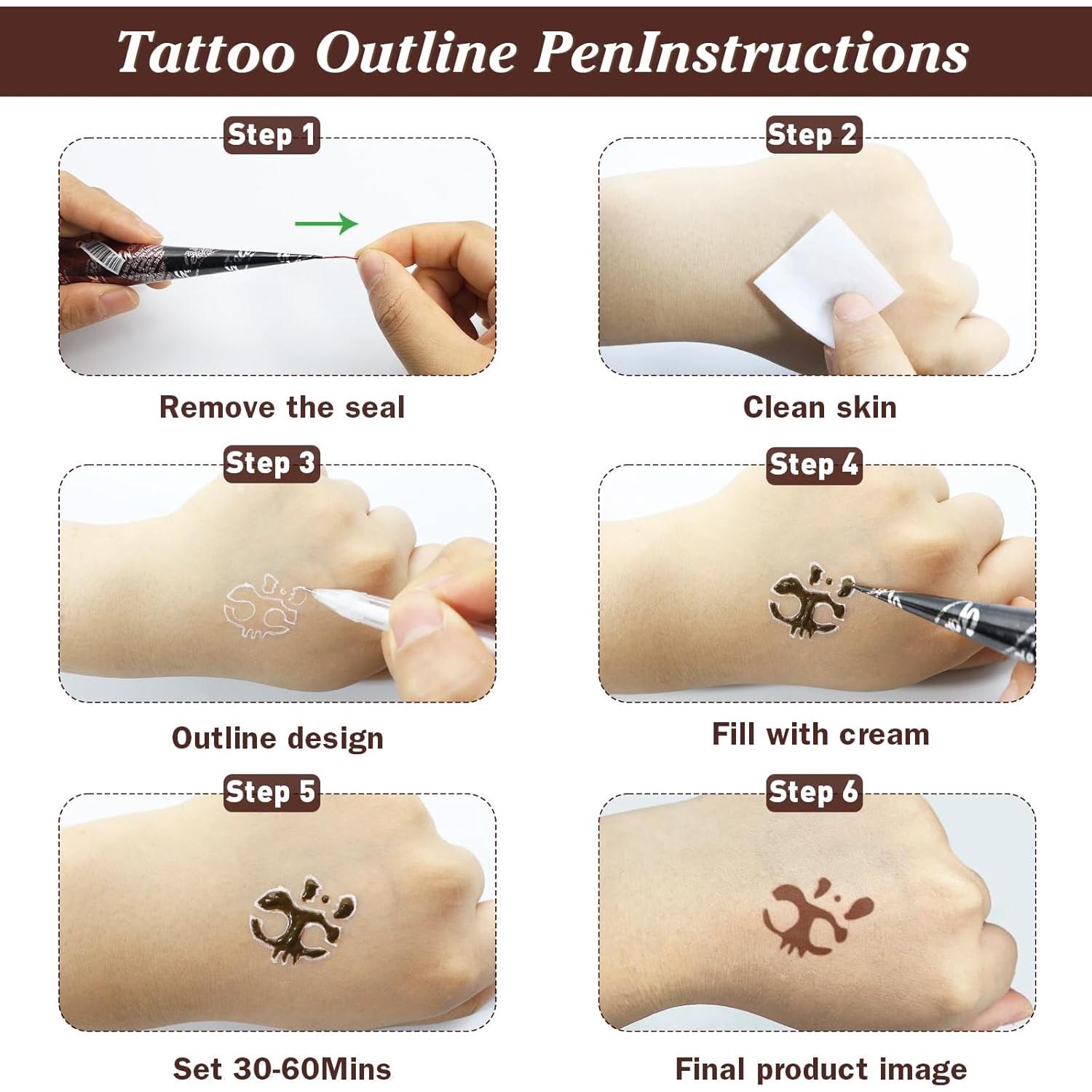 Kit de Tatuajes Temporales Pllusjoys - 3 Conos Marrón y 4 Plantillas