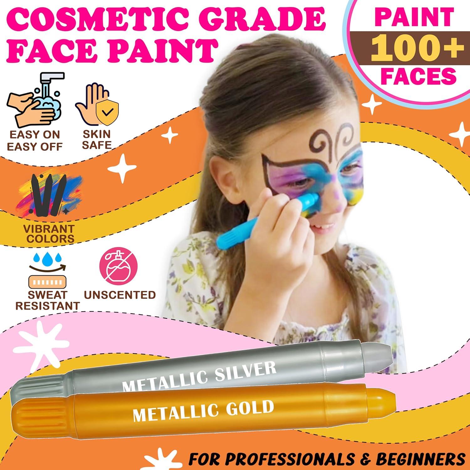 Kit de Pintura Facial Jim&Gloria 12 Colores Lavables para Niños