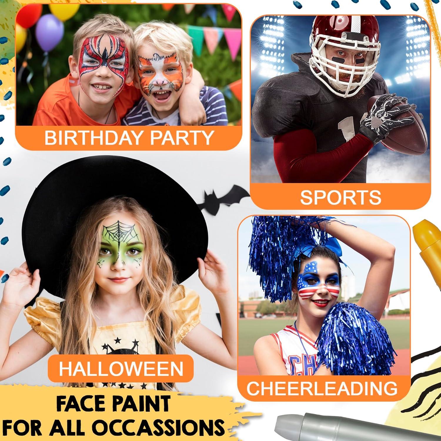 Kit de Pintura Facial Jim&Gloria 12 Colores Lavables para Niños