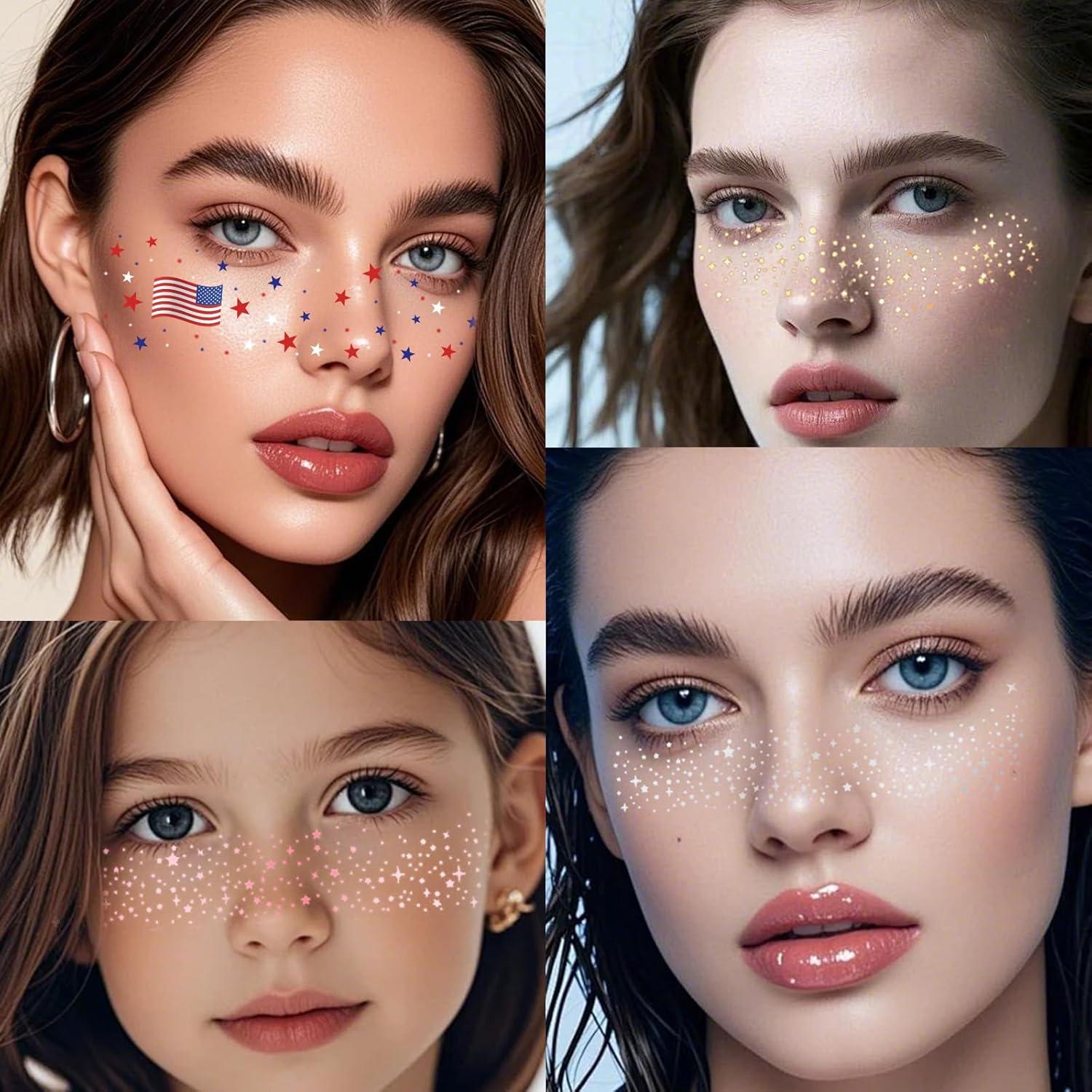 Tatuajes Temporales de Pecas Boko - 10 Piezas Oro Rosa