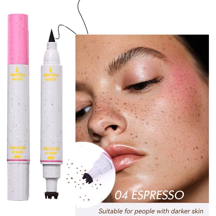 Sello de Pecas Falsas 2 en 1 Aaiffey - Delineador Negro y Pecas Espresso