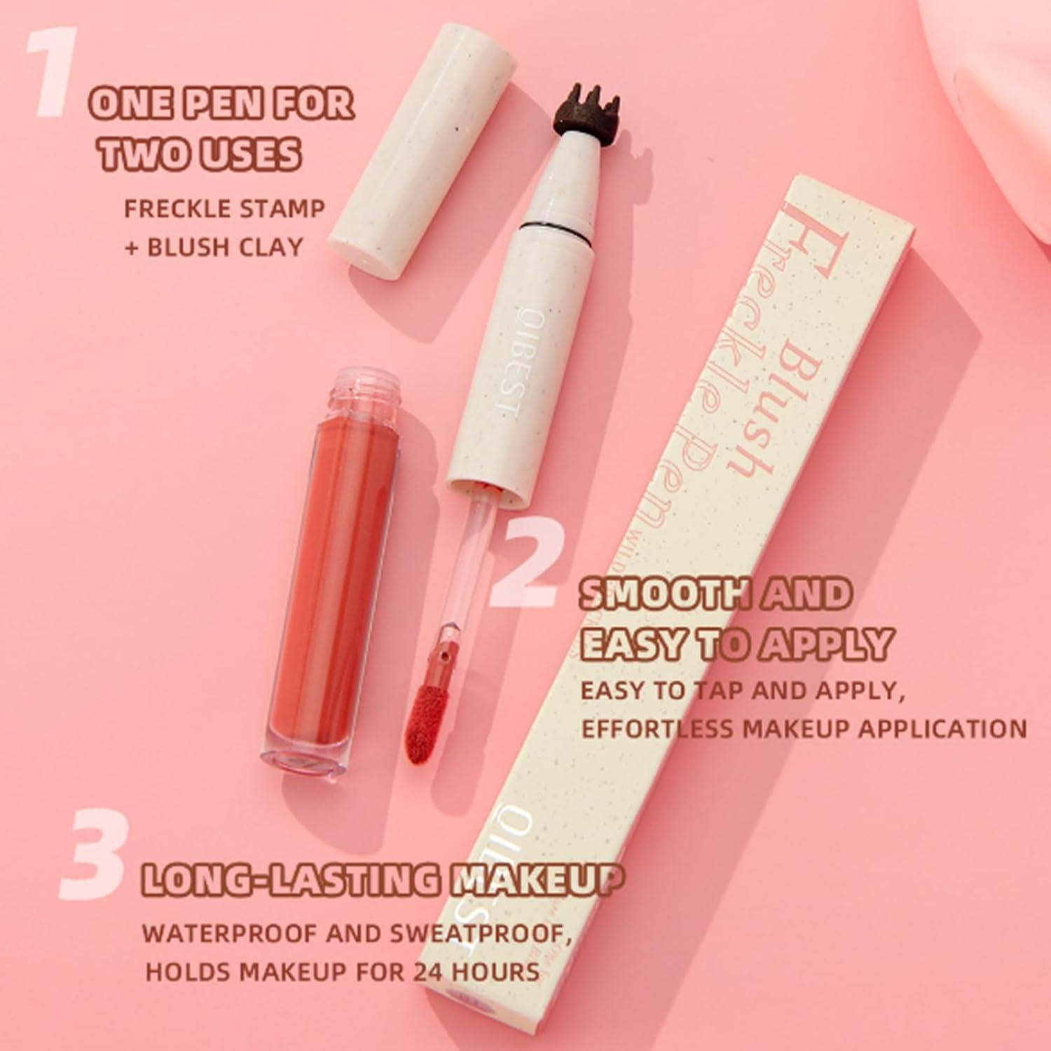 Bolígrafo de Rubor y Pecas 2 en 1 Domality - Multicolor