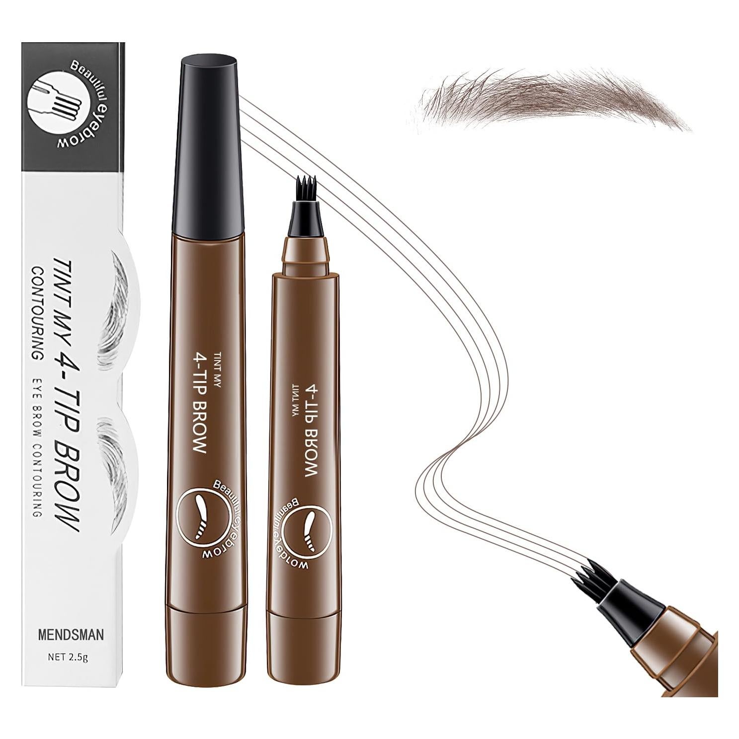 Lápiz de Cejas Microblading Angpo 4 Puntas Impermeable Marrón