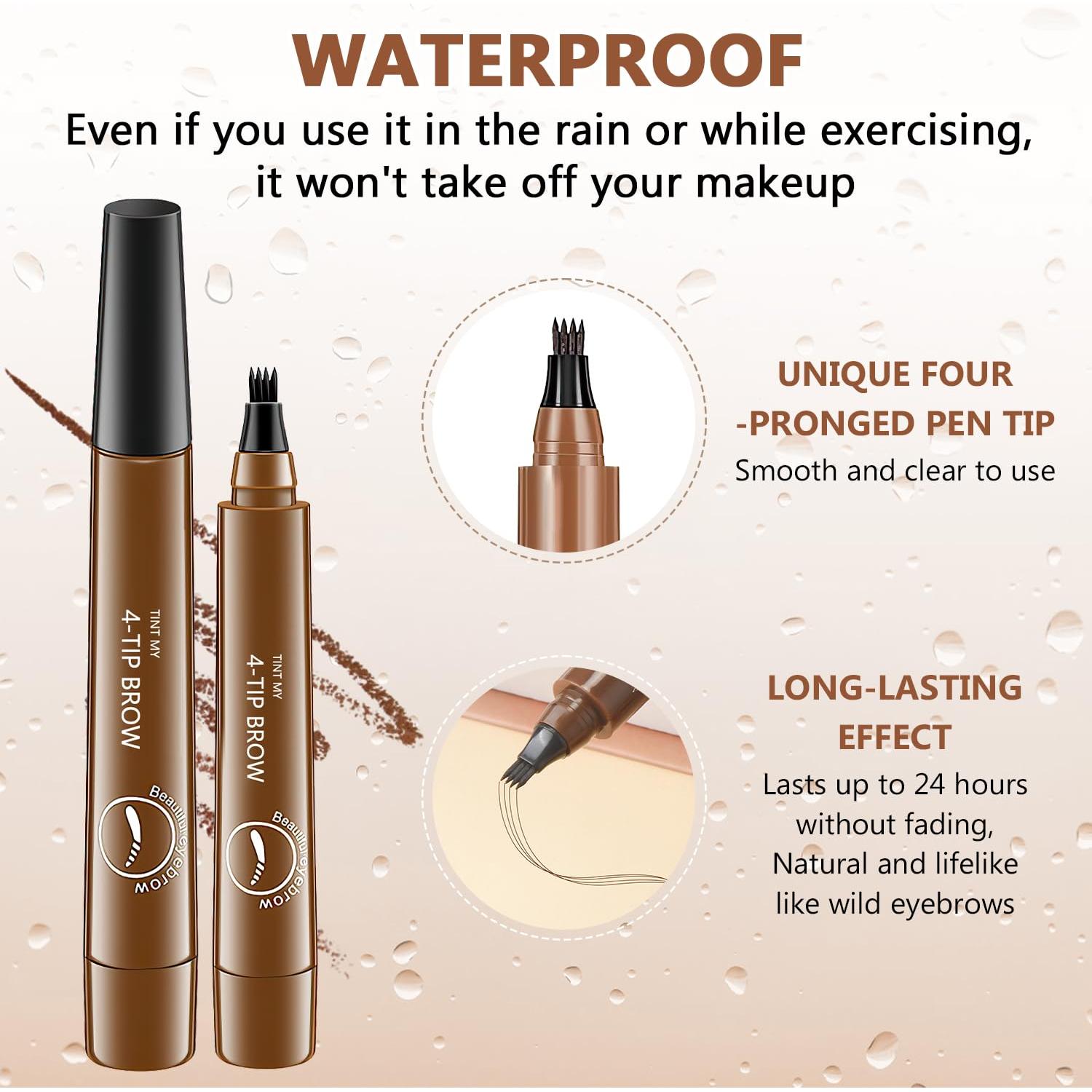 Lápiz de Cejas Microblading Angpo 4 Puntas Impermeable Marrón