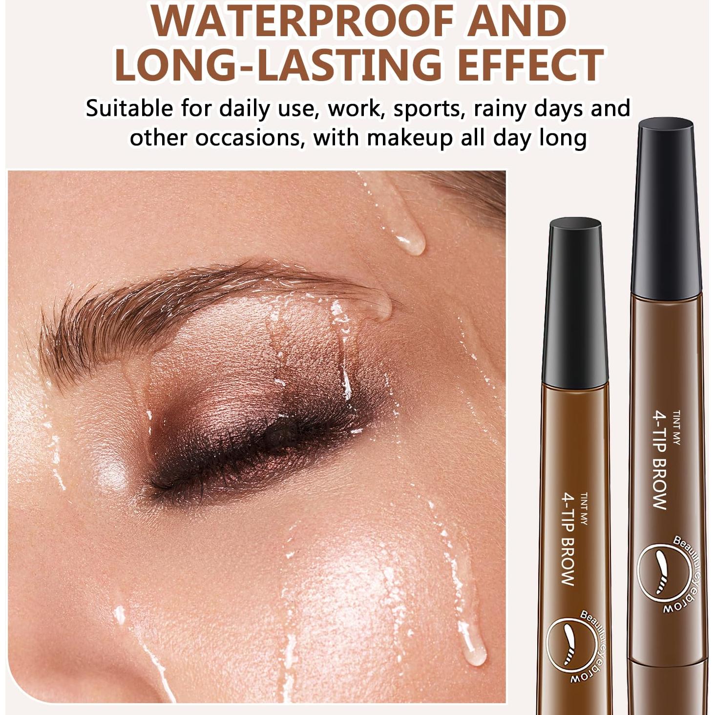 Lápiz de Cejas Microblading Angpo 4 Puntas Impermeable Marrón