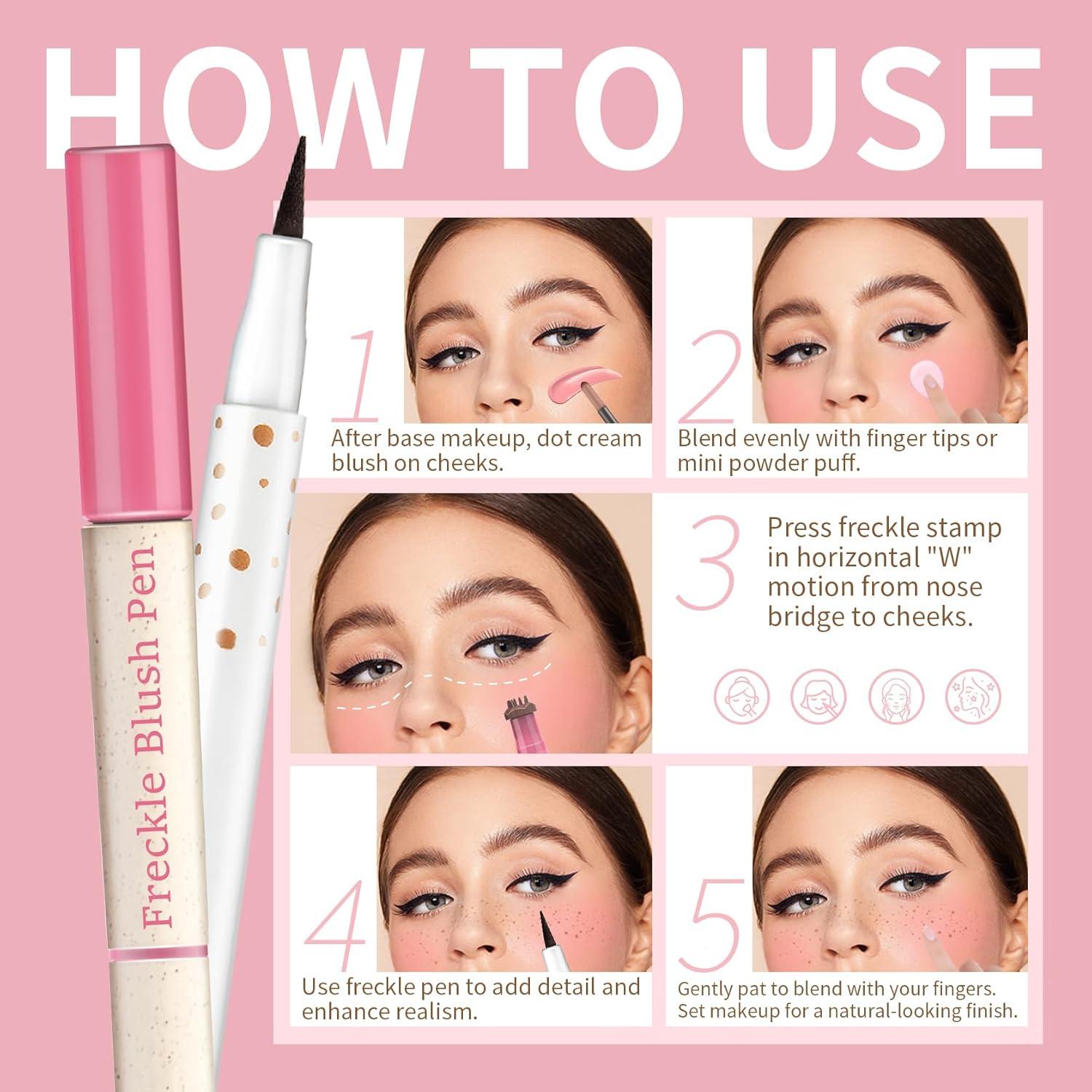 Kit de Sello de Pecas Falsas y Rubor QIUFSSE 2 en 1