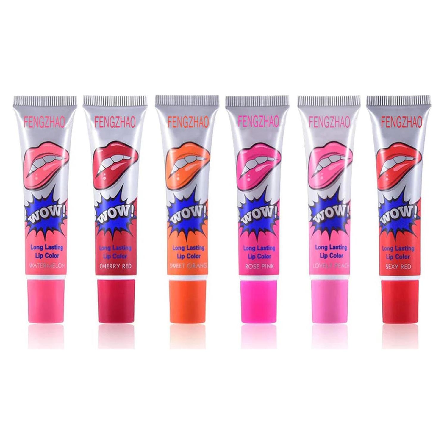 Set de Tinte Labial Peel Off 6 Colores Larga Duración