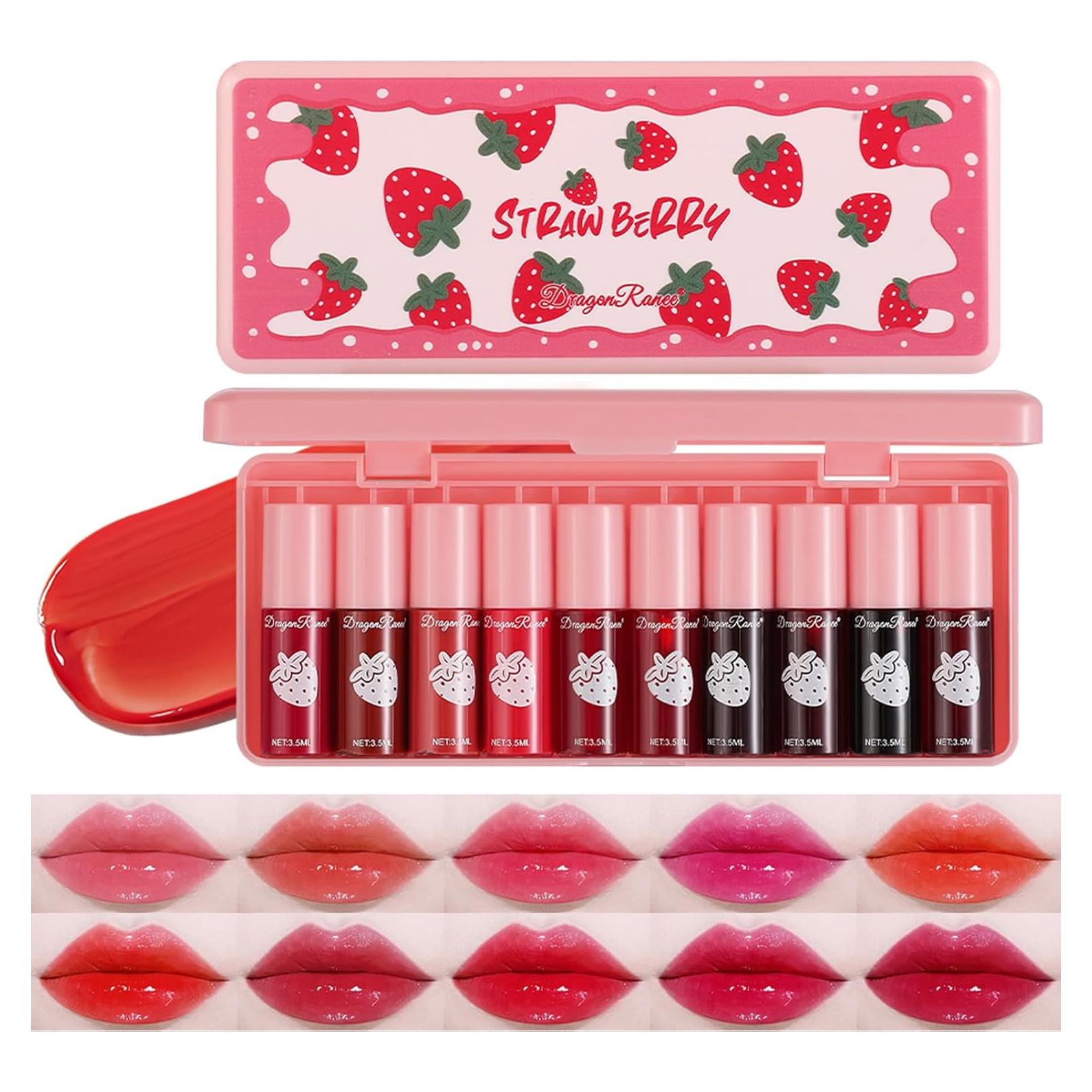 Juego de Tintes Labiales Coreano 10 Colores Hidratantes