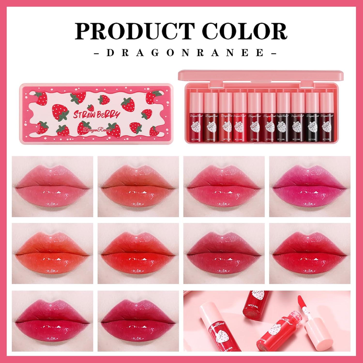 Juego de Tintes Labiales Coreano 10 Colores Hidratantes