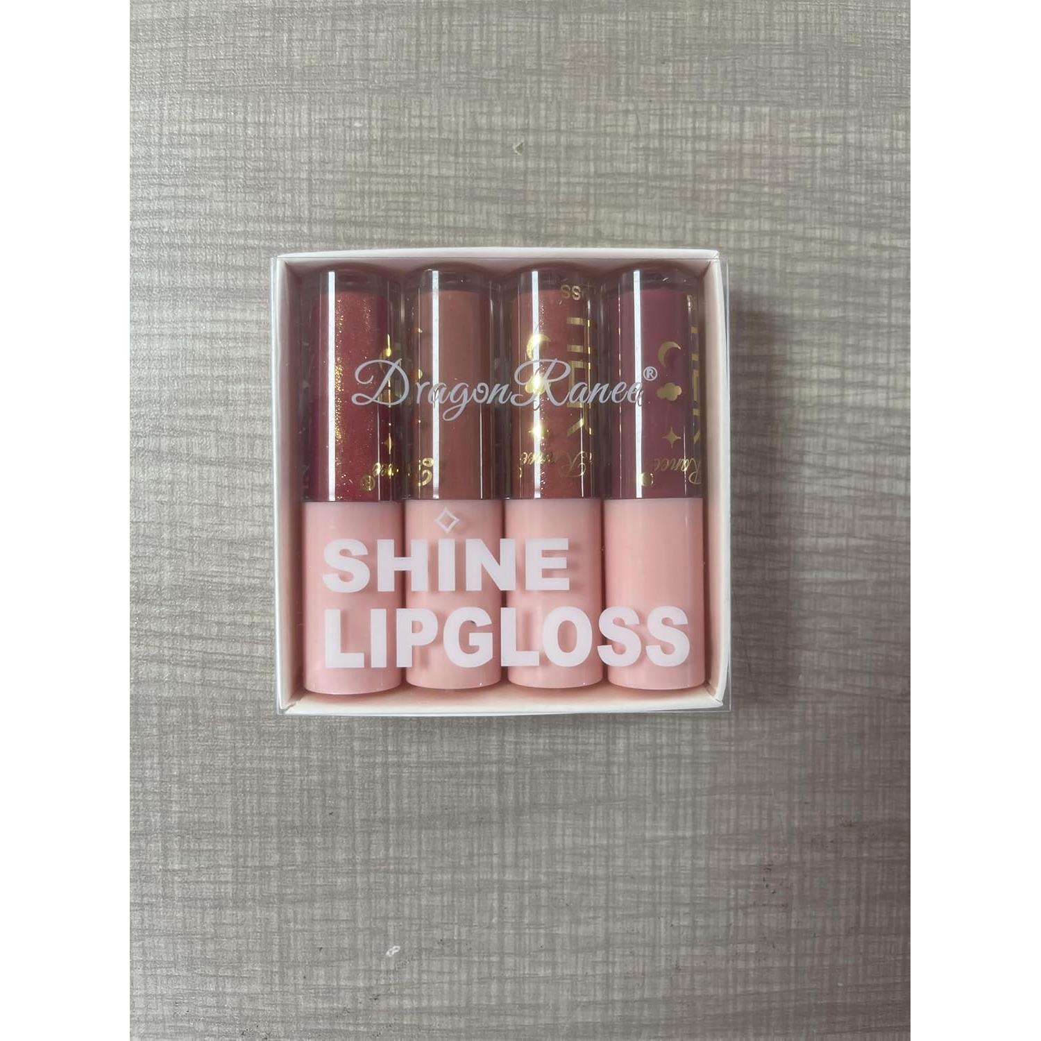 Juego de Brillo Labial Shimmer AWCCXMYM 4 Piezas Hidratante