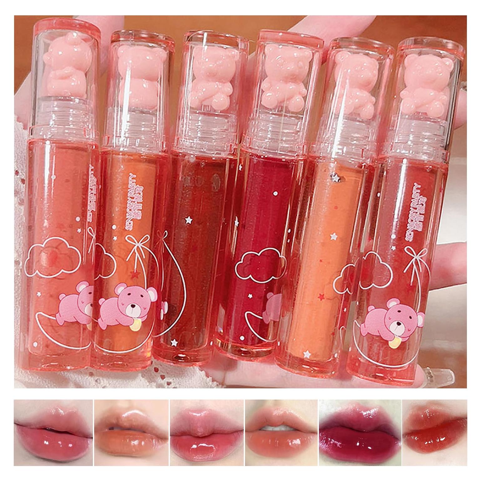 Tinte de Labios Hidratante Yasovigi 6pcs Gel Acuático Vegano