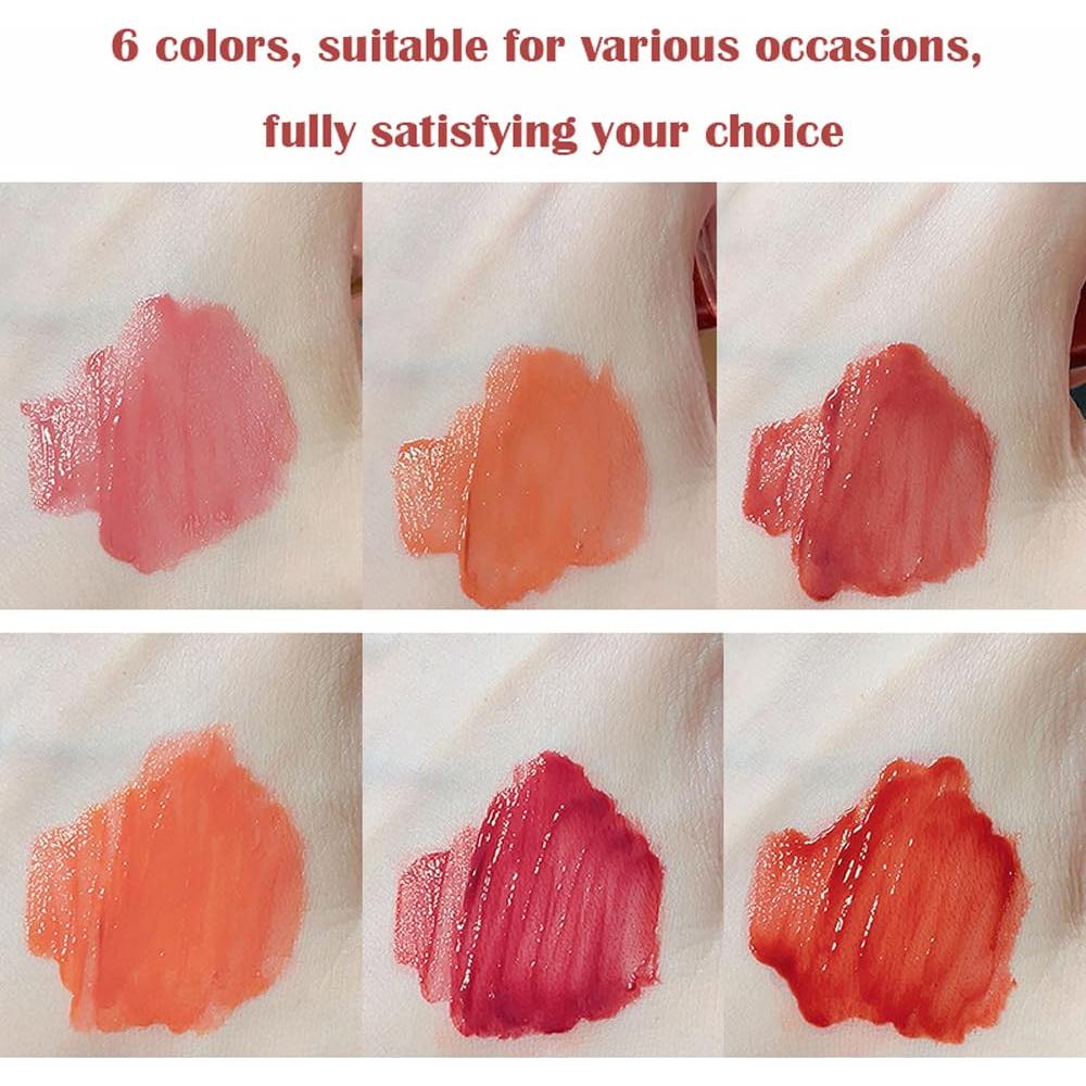 Tinte de Labios Hidratante Yasovigi 6pcs Gel Acuático Vegano
