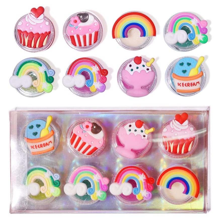 Set de 8 Brillos Labiales para Niñas Mebtmel - Sabores Frutales