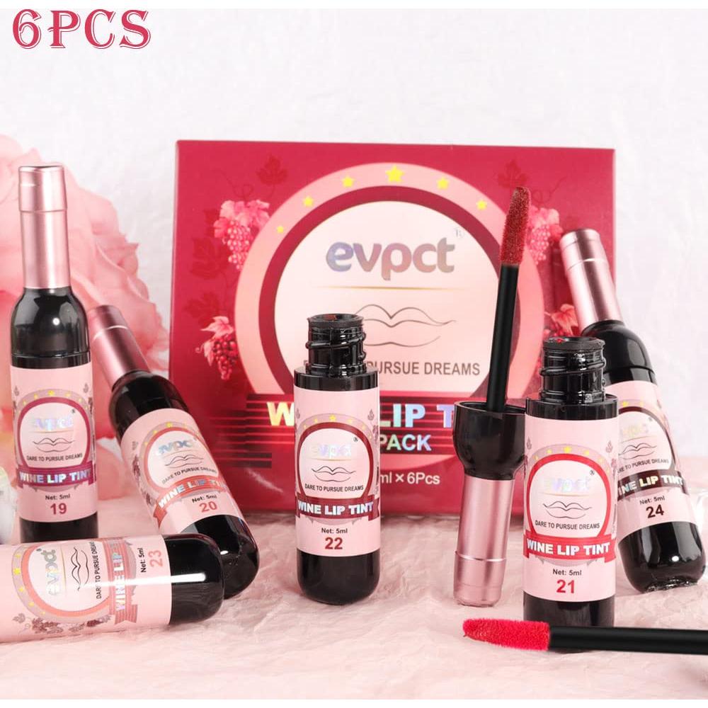 Set de 6 Tintes de Labios Larga Duración evpct - Vino y Mate