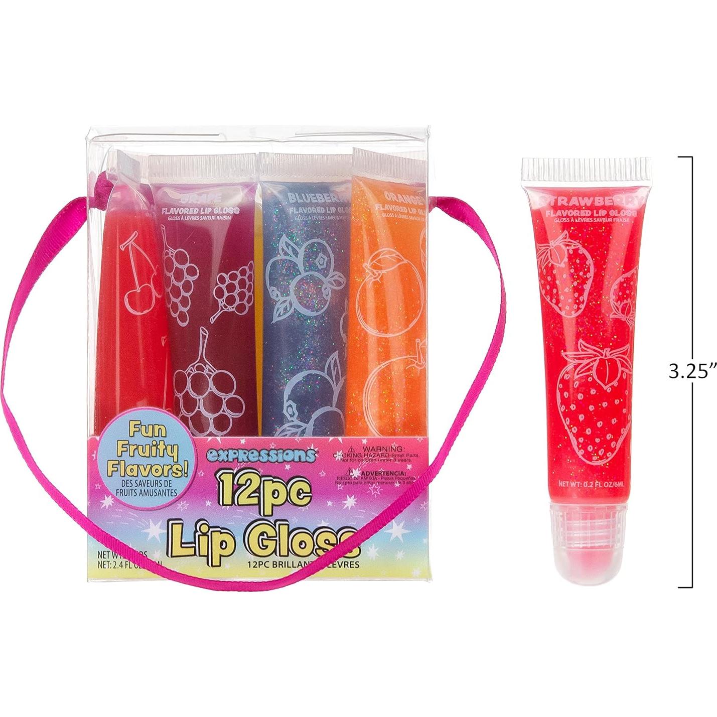 Set de 12 Brillos Labiales Frutales Expressions - No Tóxicos