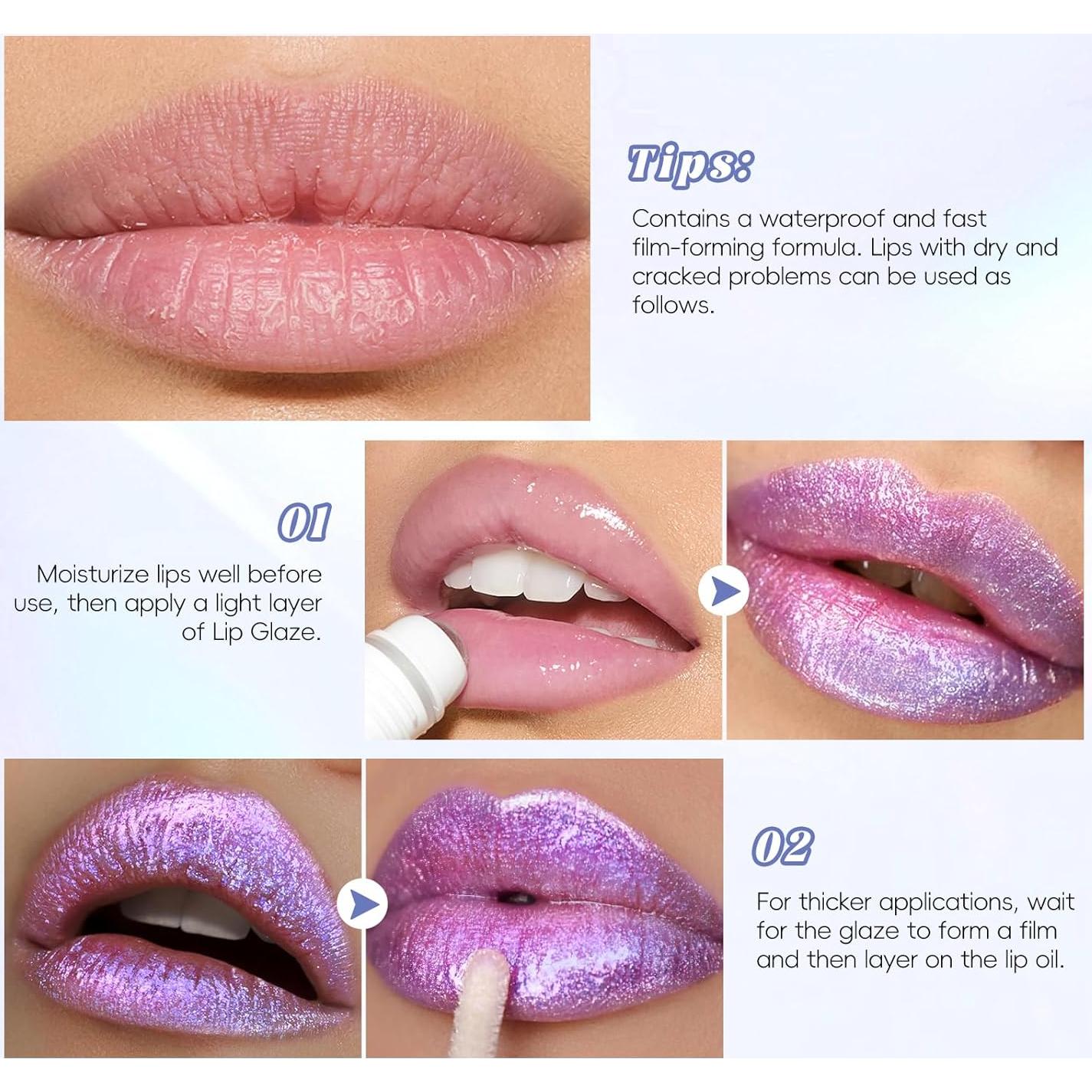 Brillo de Labios Camaleón Purpura Holográfico 25g - Larga Duración