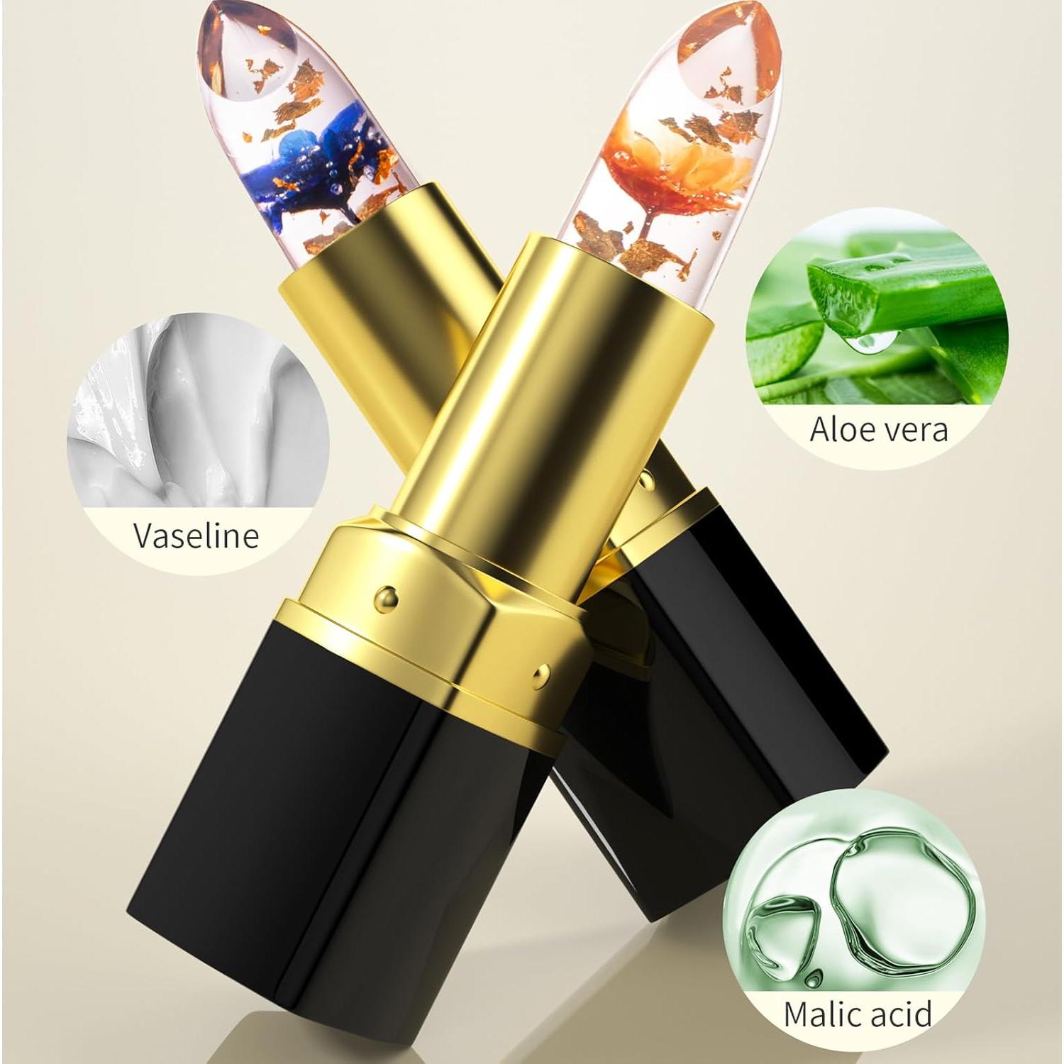 Juego de 3 Pintalabios de Gel Bekoeen con Flor Cambiante