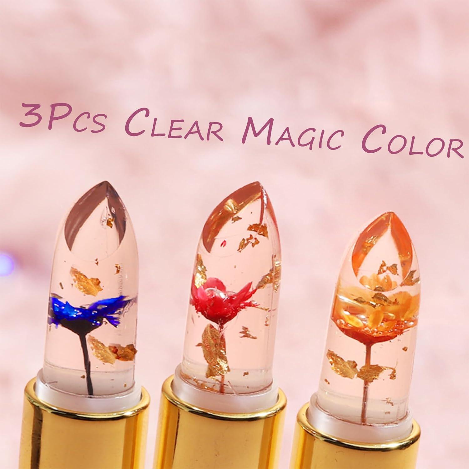 Juego de 3 Pintalabios de Gel Bekoeen con Flor Cambiante