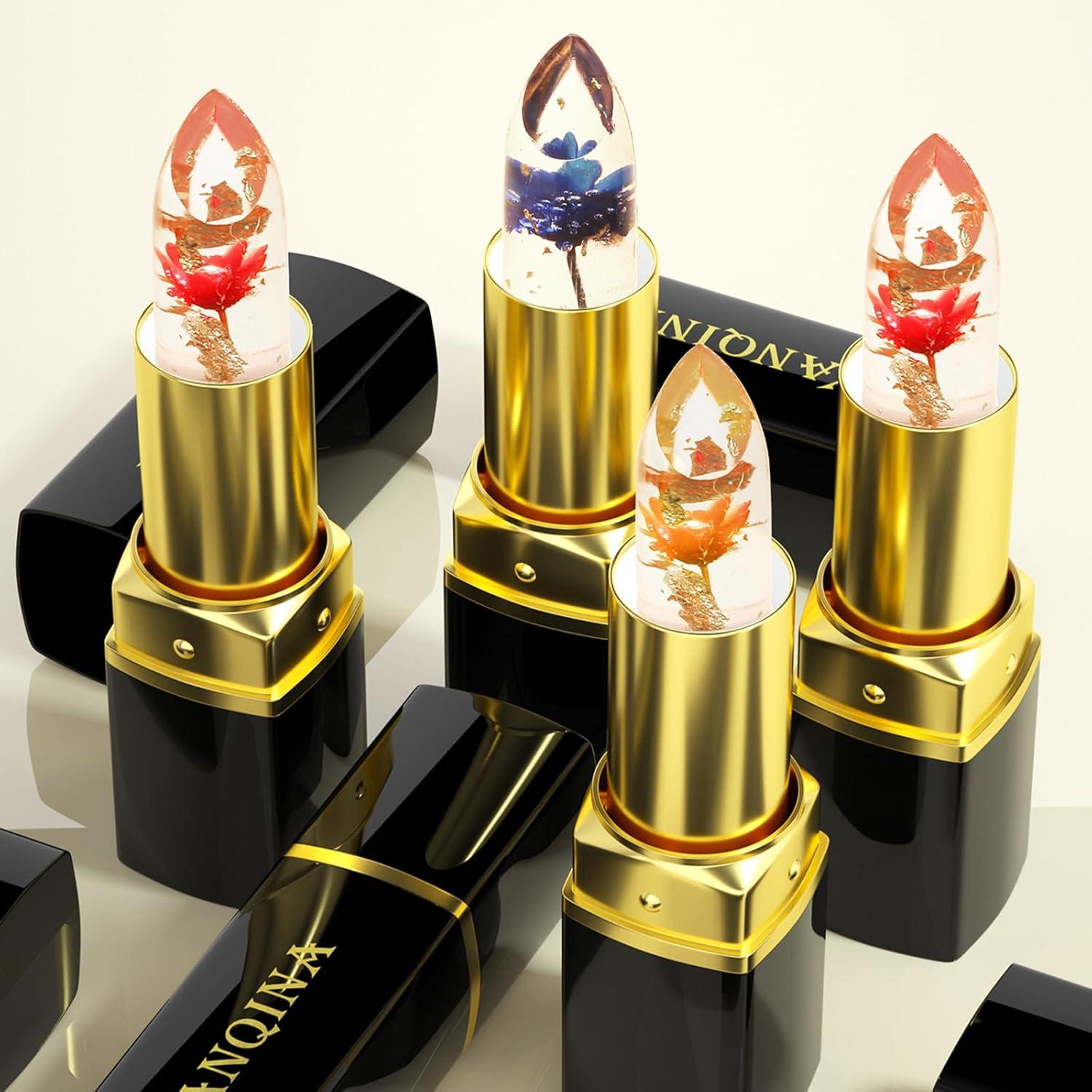 Juego de 3 Pintalabios de Gel Bekoeen con Flor Cambiante