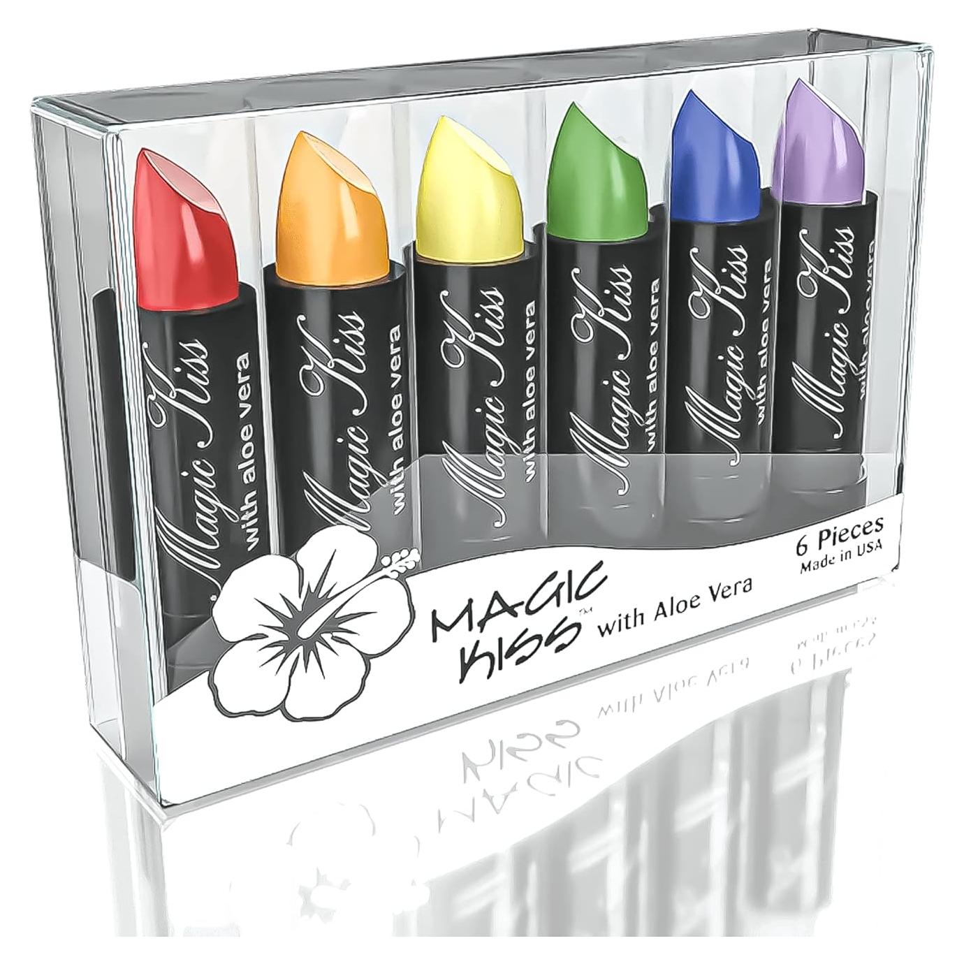 Paquete de 6 Lápices Labiales Magic Kiss Cambiantes