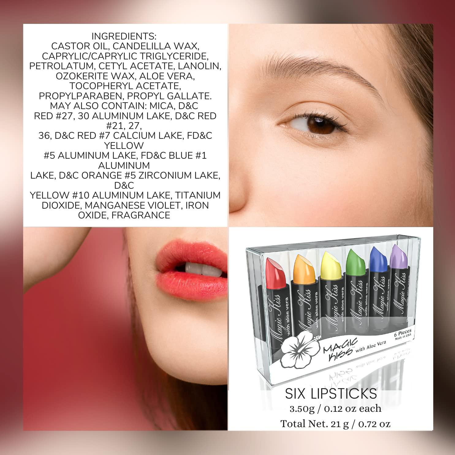 Paquete de 6 Lápices Labiales Magic Kiss Cambiantes