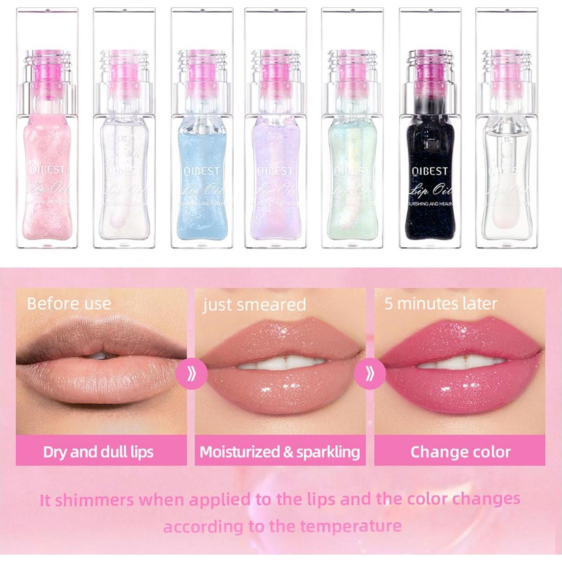 Aceite de Labios FYEBOO 8.5 ml Cambia de Color Hidratante Rosa