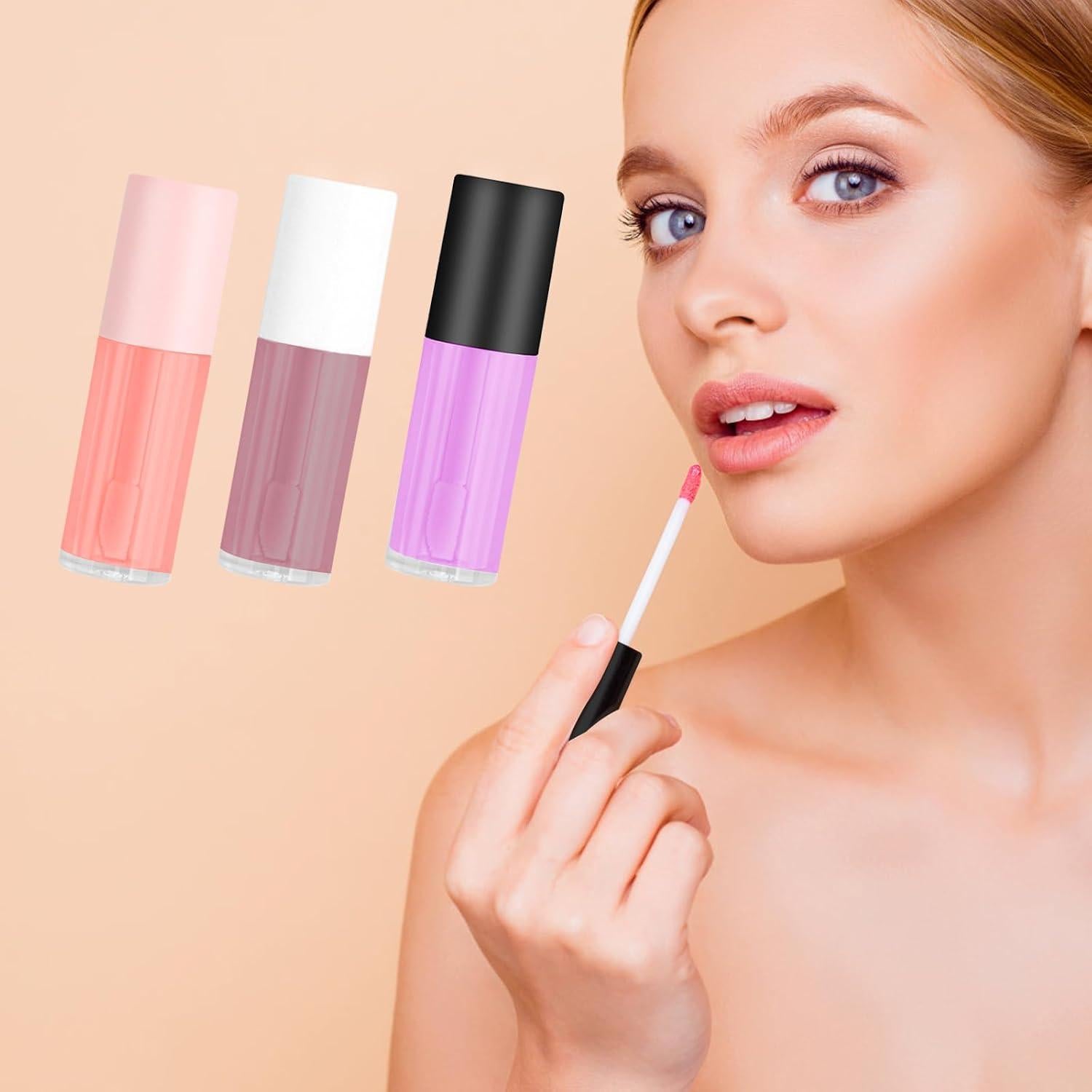 Kit 10 Tubos Vacíos Brillo Labios 3ml Notoke con Jeringa