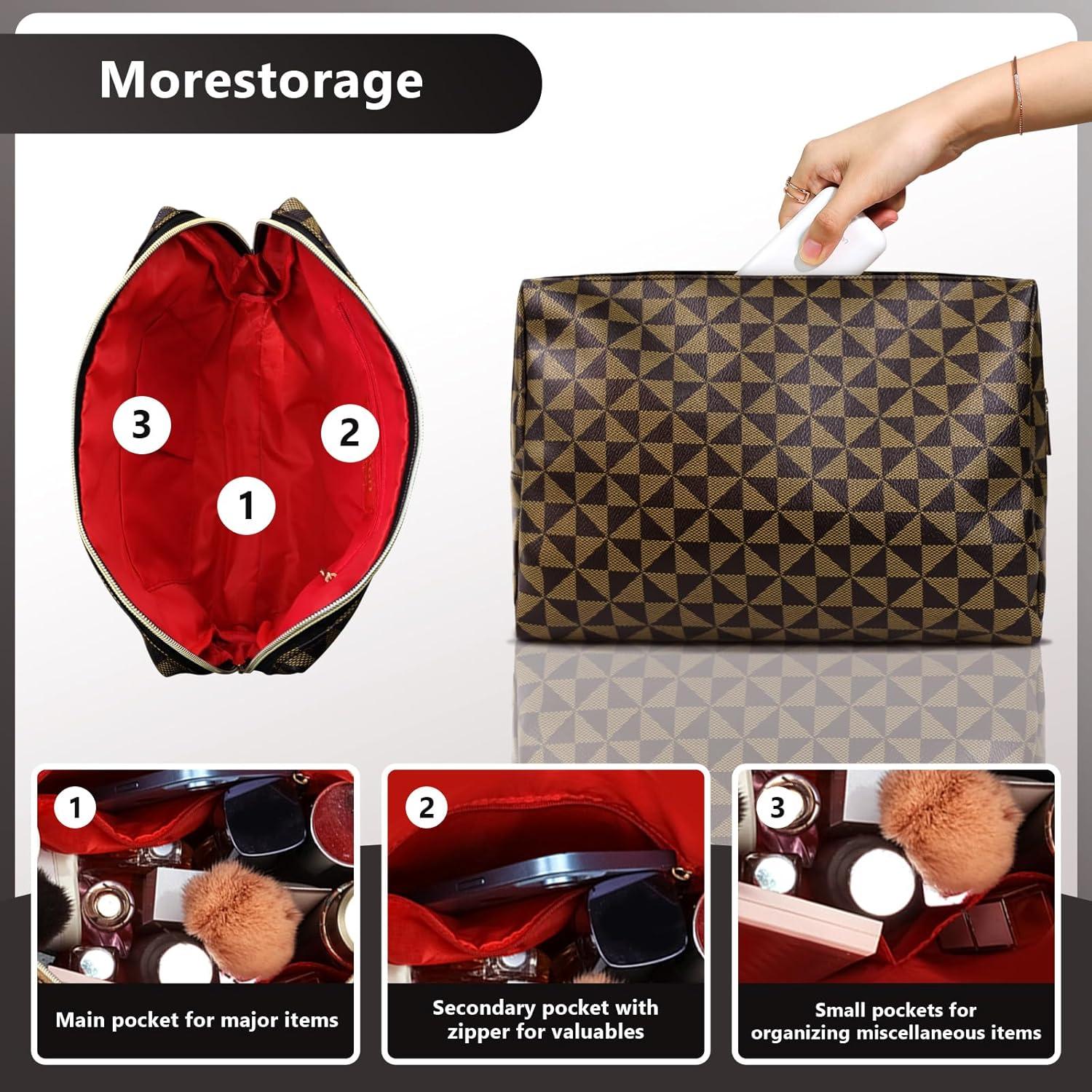 Bolsa de Maquillaje de Cuero Retro Chic Hx008 - Impermeable