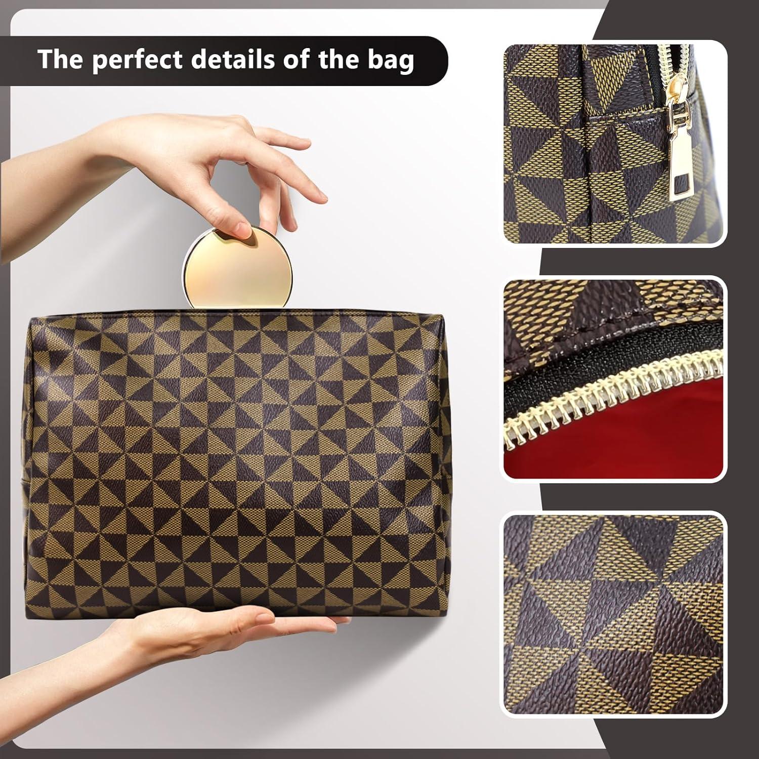 Bolsa de Maquillaje de Cuero Retro Chic Hx008 - Impermeable