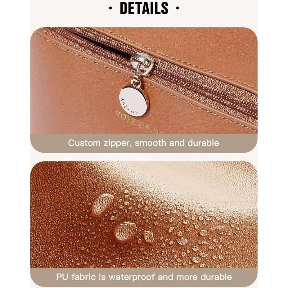 Bolsa de Maquillaje de Lujo Marrón - Organizador Cosmético 23.5 cm
