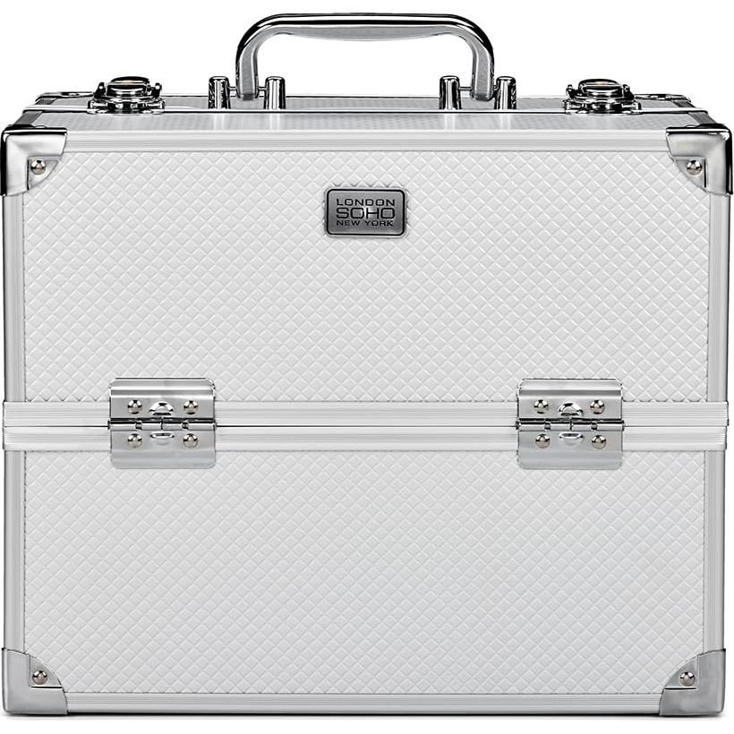 Estuche de Maquillaje Conair Plateado con Bandejas Expandibles