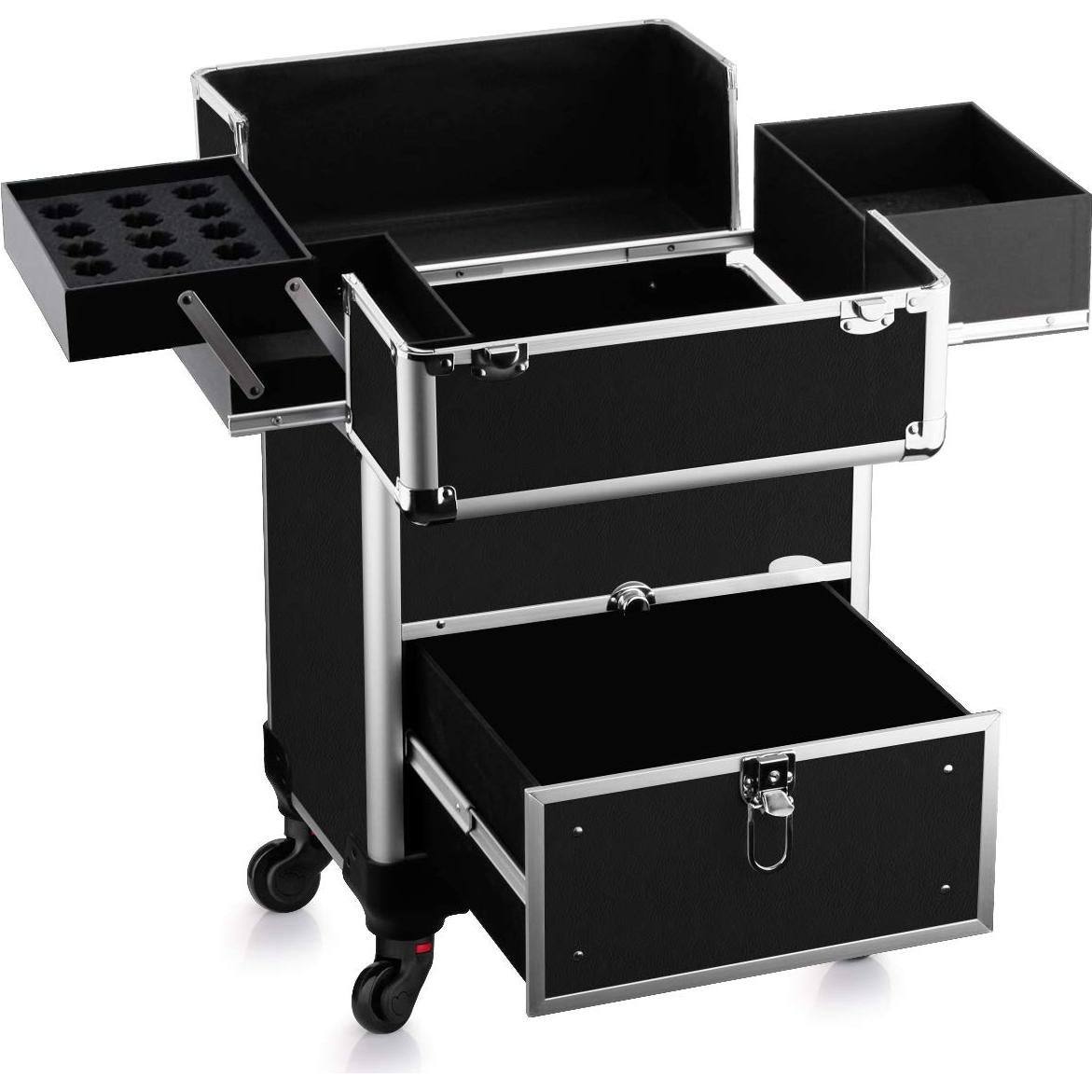 Estuche de Maquillaje Profesional OUDMAY con Ruedas 33.99x24x46.99cm