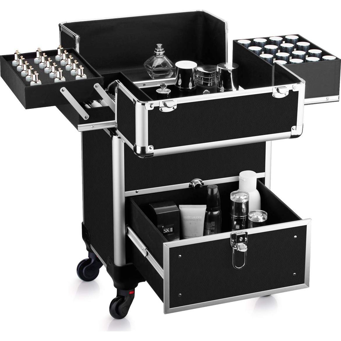 Estuche de Maquillaje Profesional OUDMAY con Ruedas 33.99x24x46.99cm