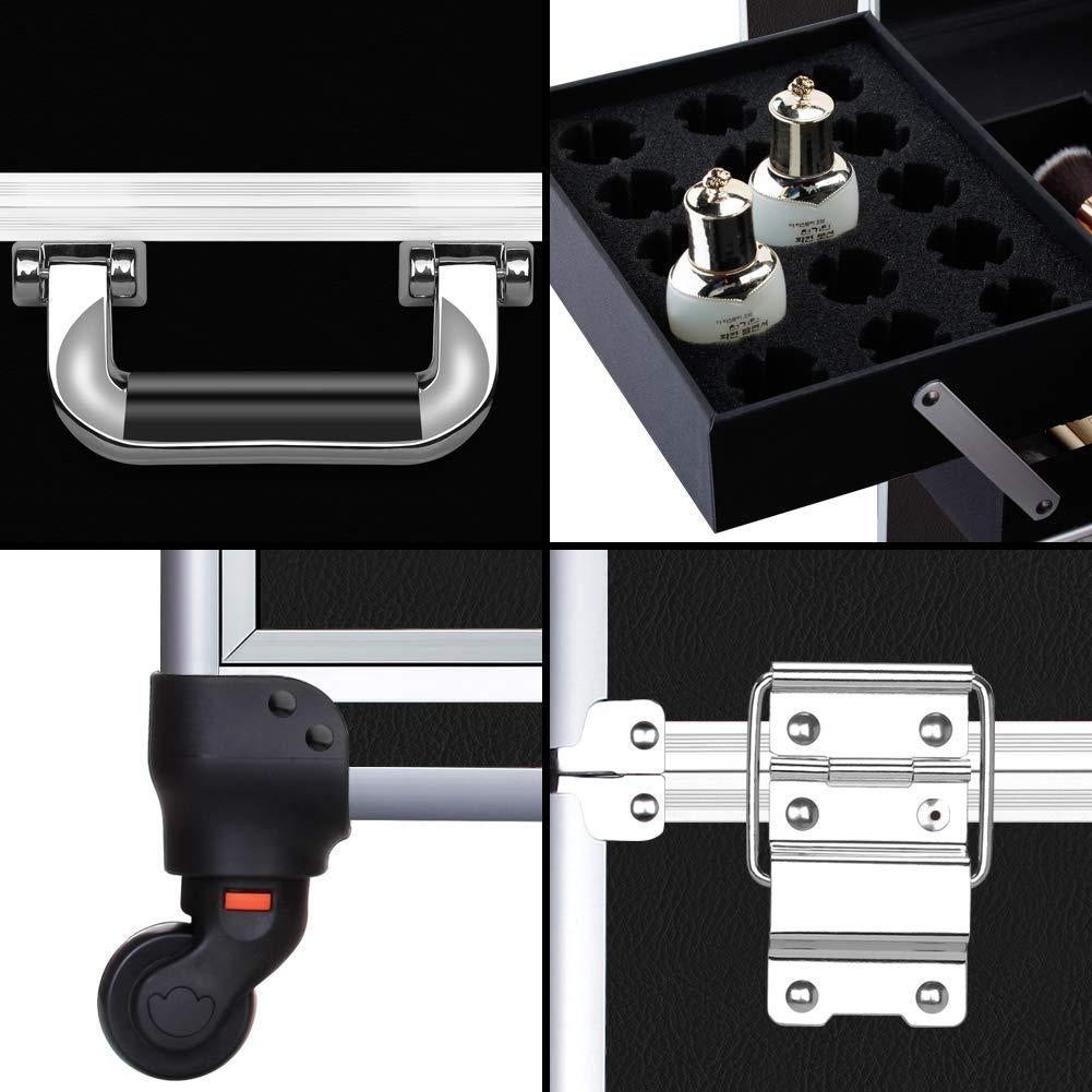 Estuche de Maquillaje Profesional OUDMAY con Ruedas 33.99x24x46.99cm