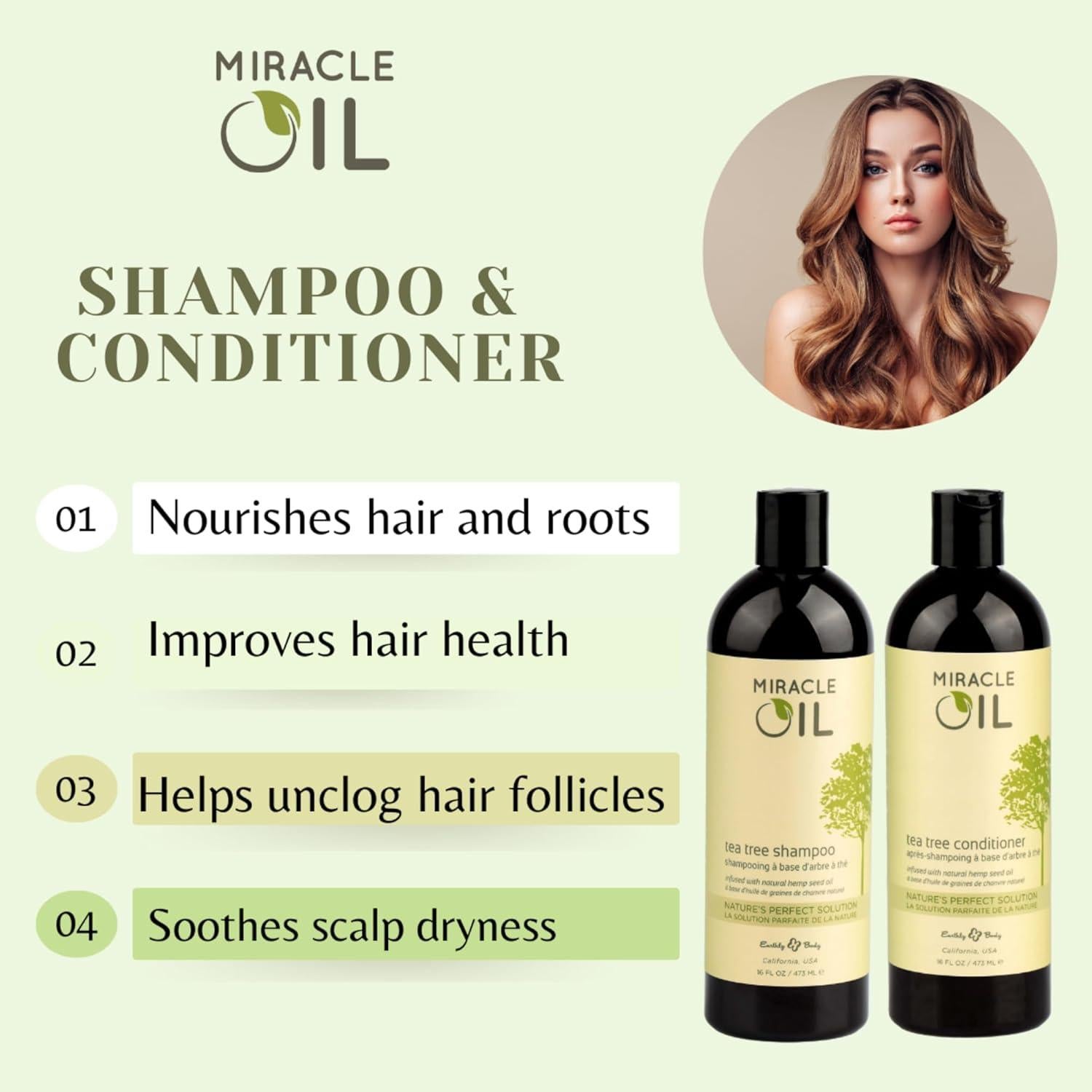 Champú de Aceite Milagroso de Árbol de Té Earthly Body 473ml