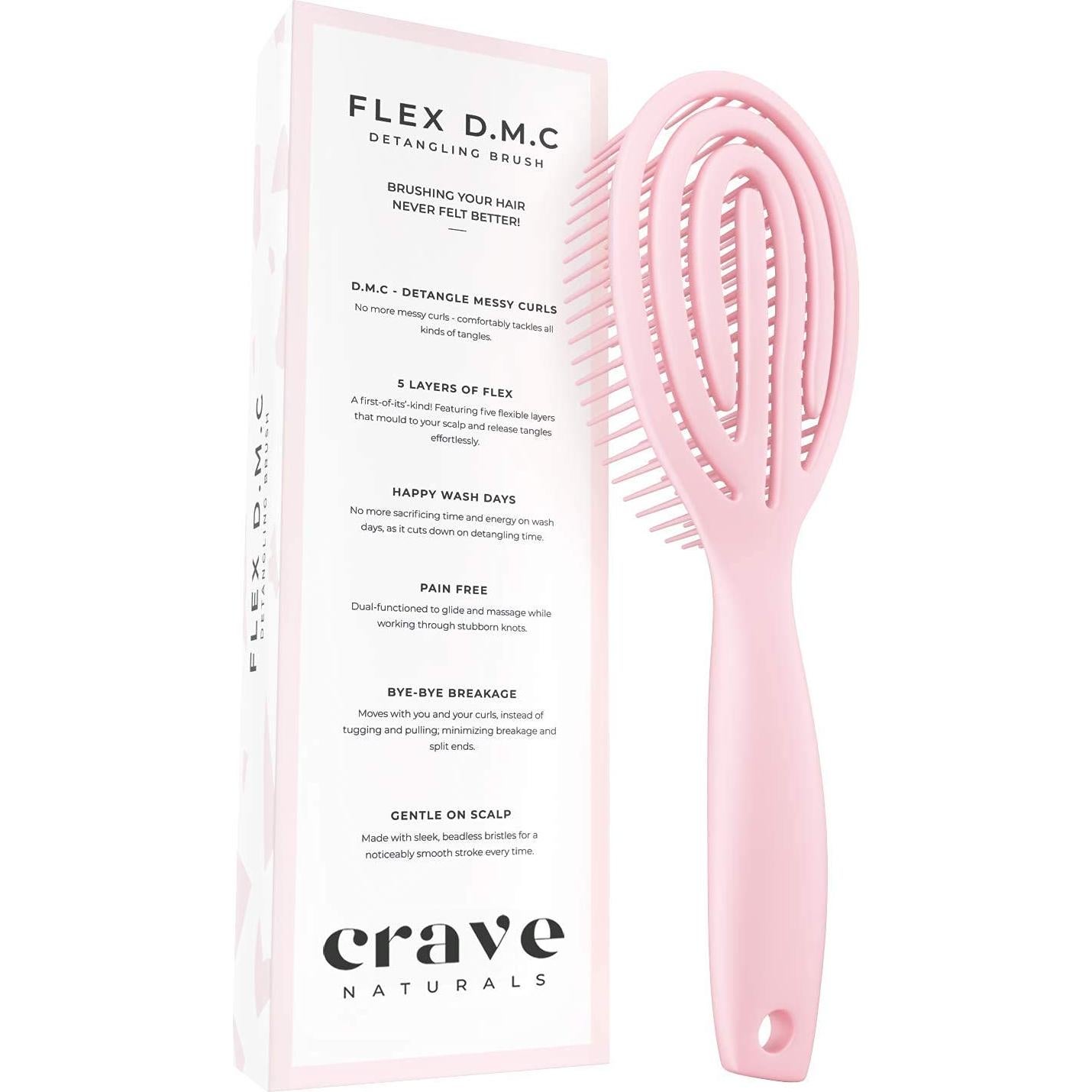 Cepillo Desenredante Flexible Crave Naturals para Cabello Rizado