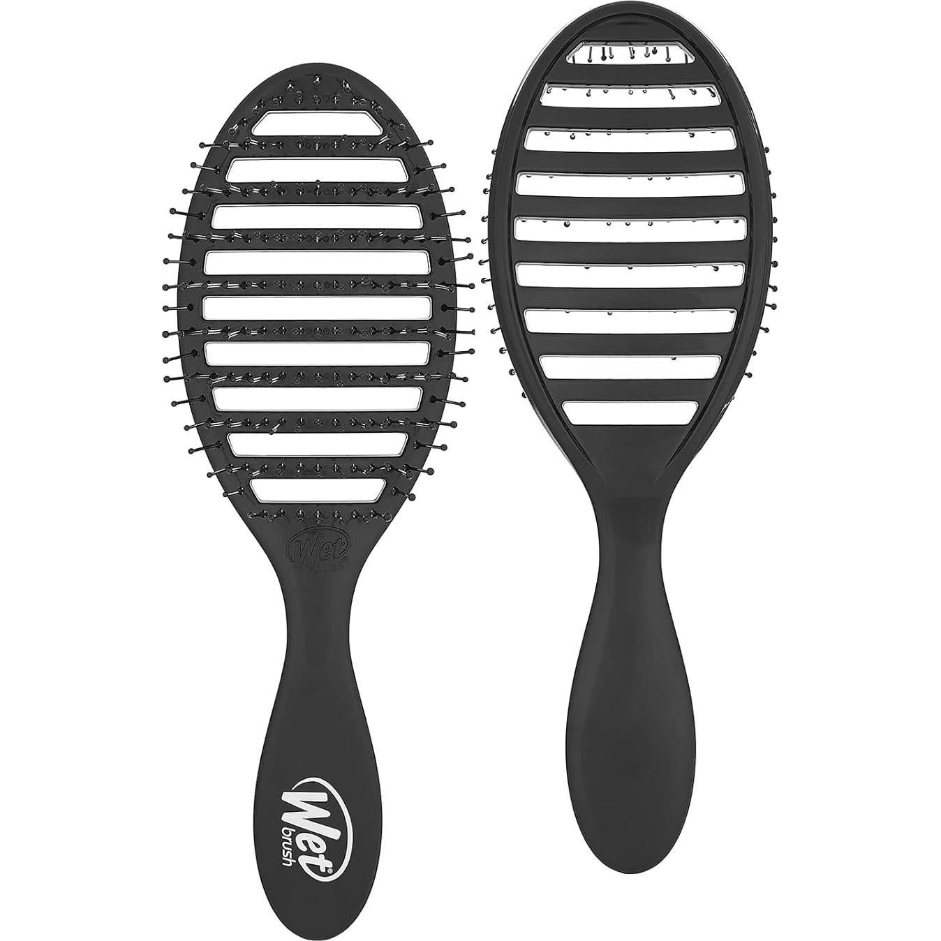 Cepillo para Cabello Wet Brush Speed Dry Negro - Ventilado y Cerdas HeatFlex (Paquete de 2)