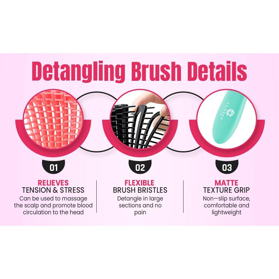 Cepillo Desenredante GTC Premium Negro para Todo Cabello