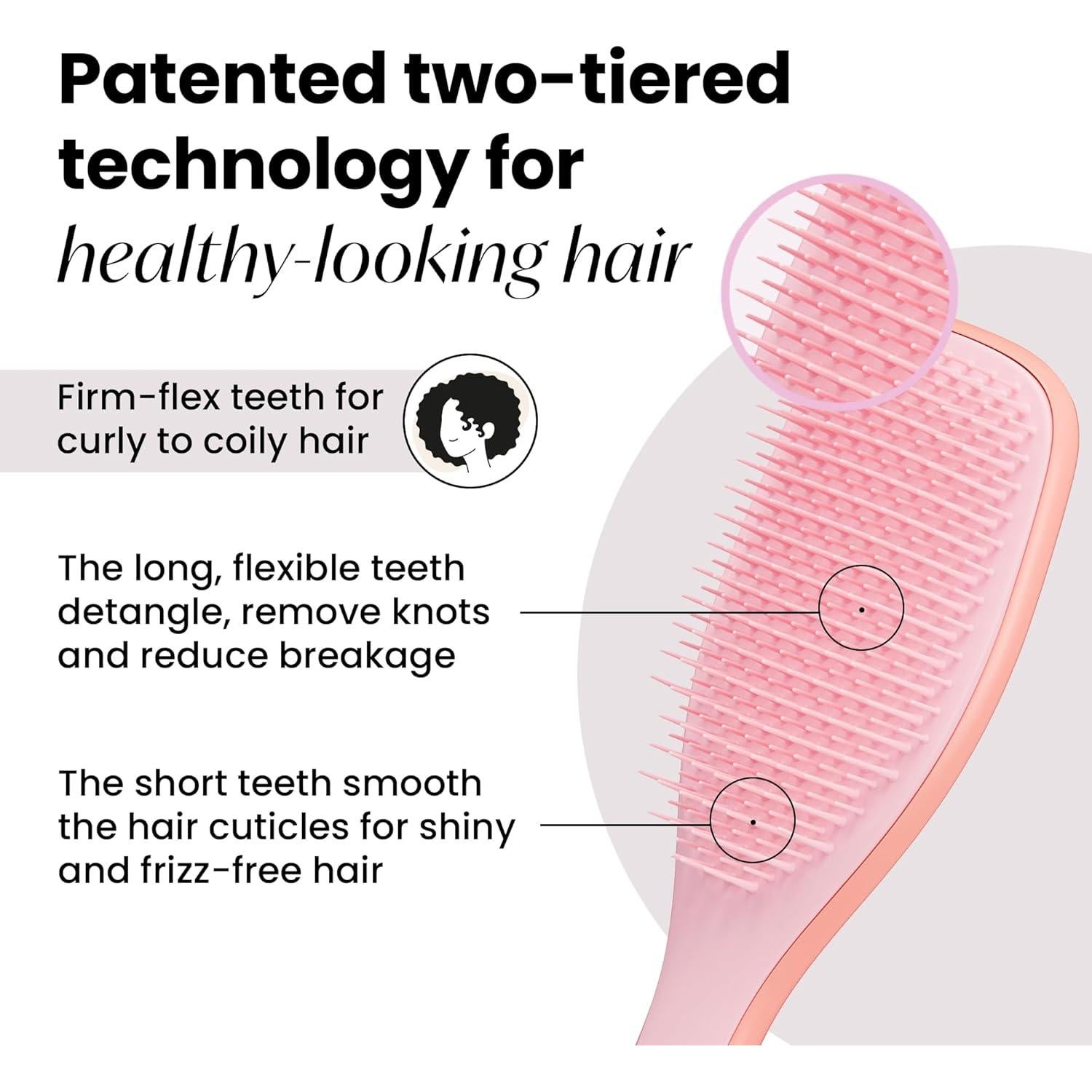 Duo Spray Desenredante Tangle Teezer y Cepillo Rizado Rosa