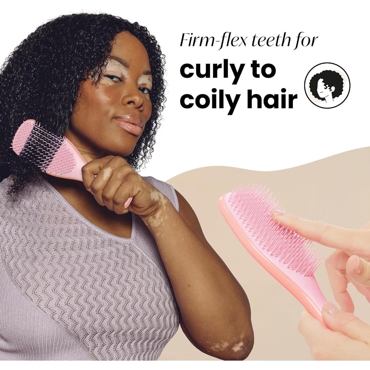 Duo Spray Desenredante Tangle Teezer y Cepillo Rizado Rosa