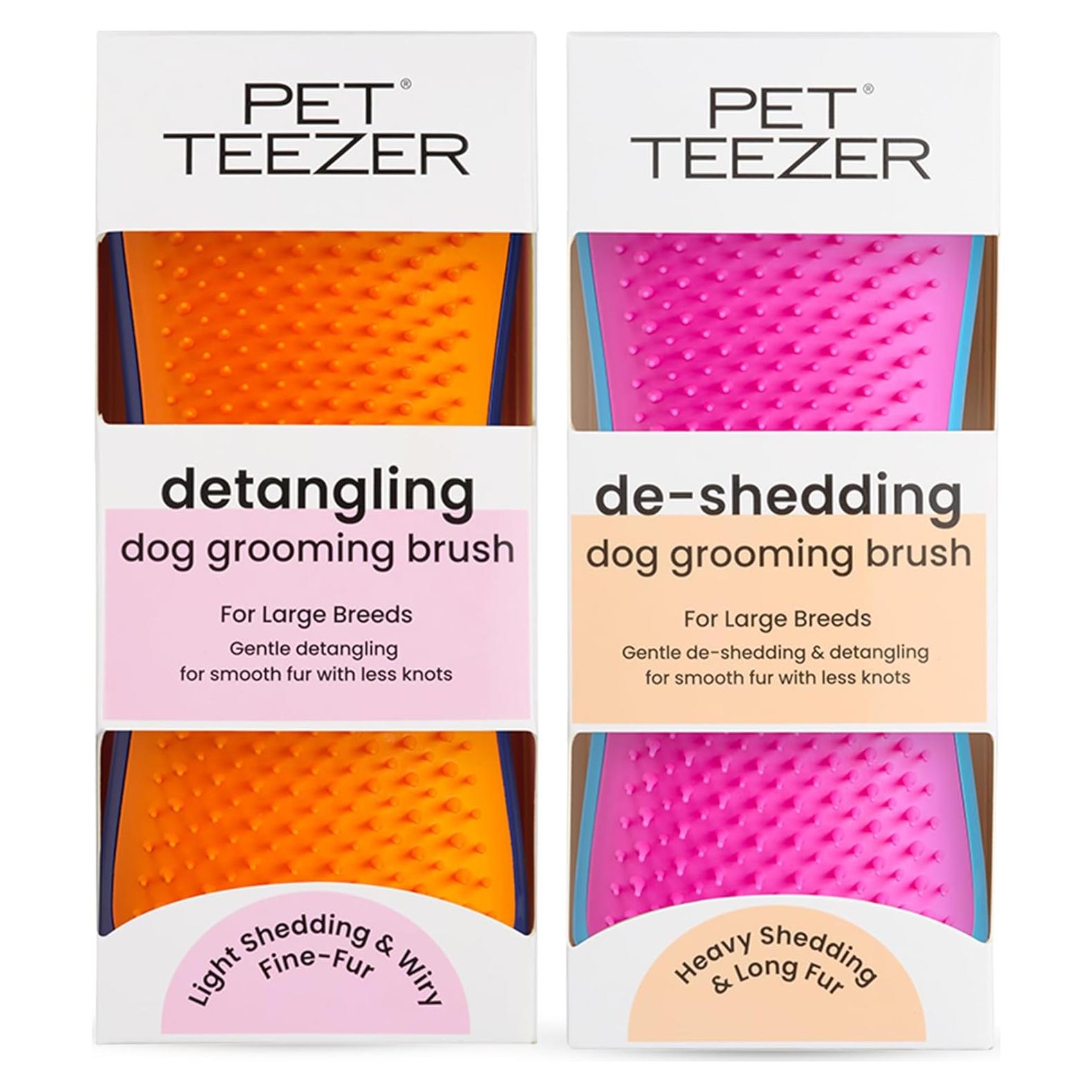 Pet Teezer Dúo Cepillo Desheddor y Desenredante para Perros