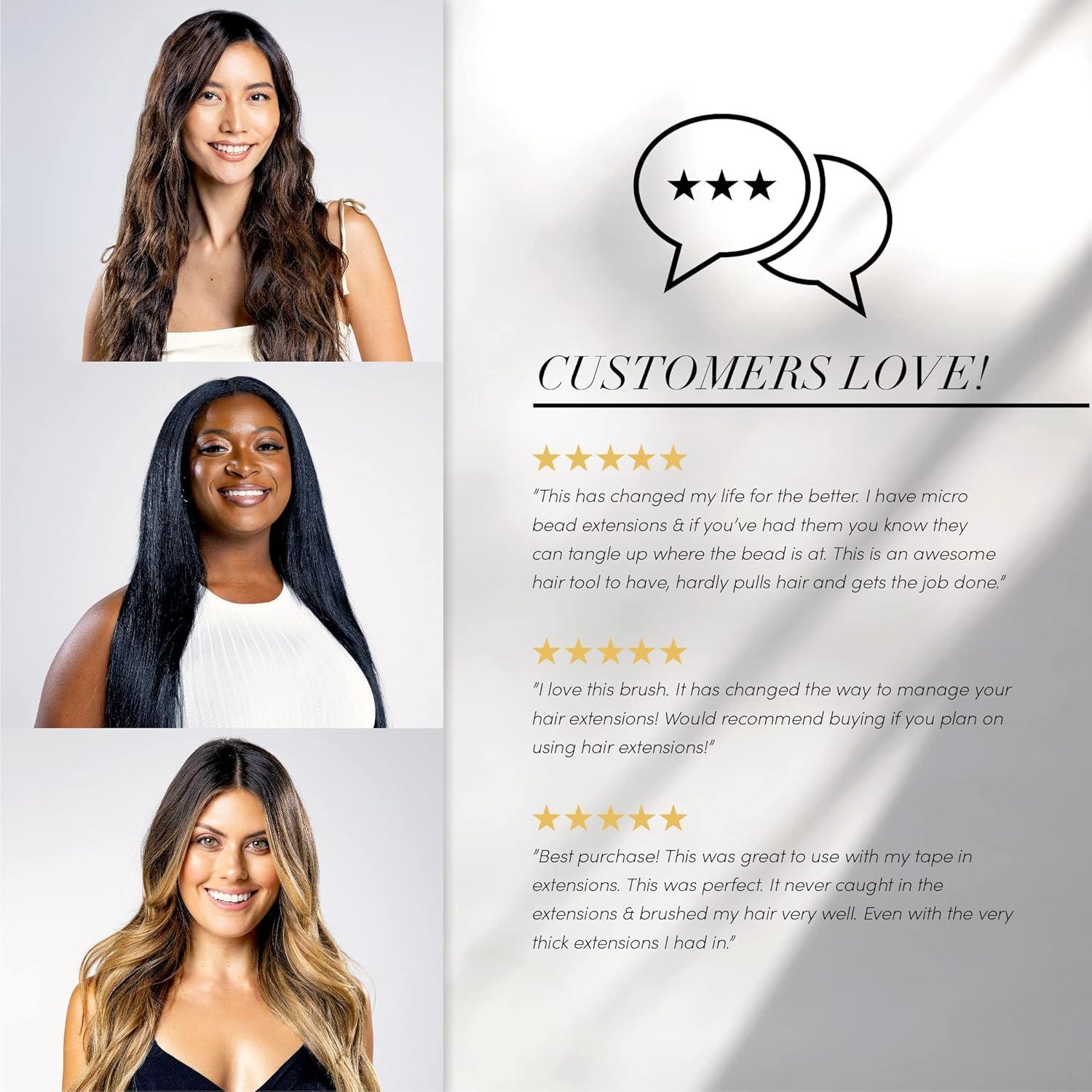 Cepillo de Bucle Negro The Hair Shop - Profesional para Extensiones